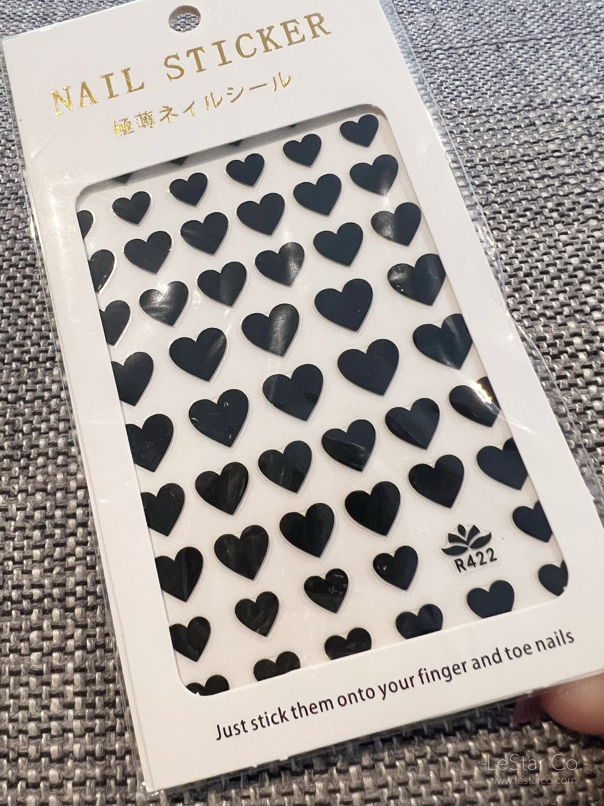 Red Heart Black Heart Nail Art Stickers | Nail Accessories | Self Adhesive Nail Decals | Nail Stickers D ecals