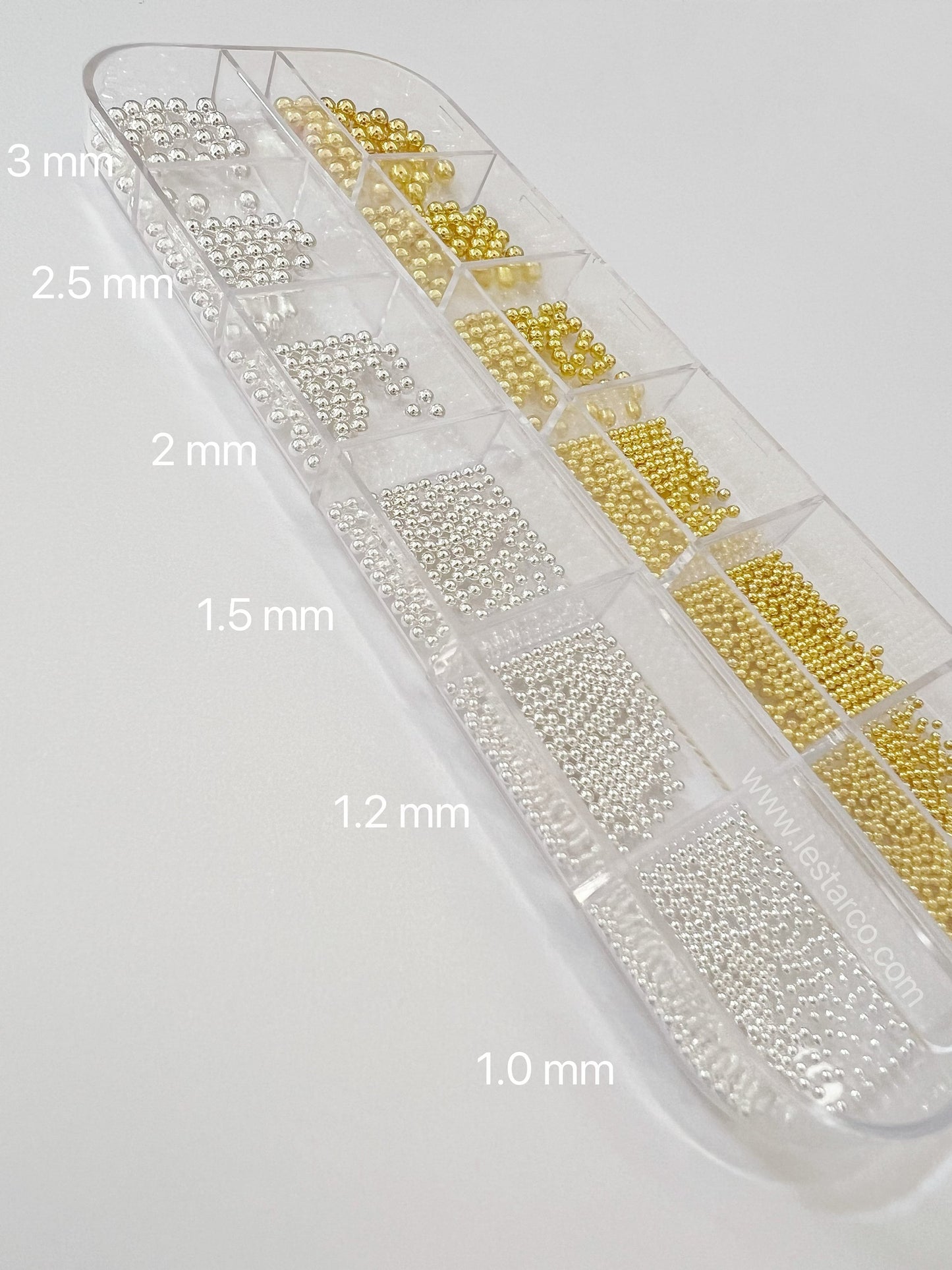 12 Grids/6 Sizes Mini Micro Stainless Steel Ball Bead Stud Gold Silver Nail Art Decorations | Nail Decals | Nail Art DIY