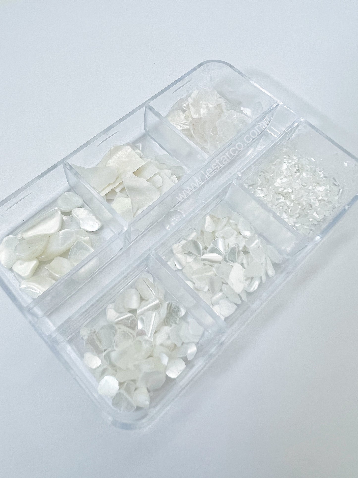 6 Grids Seashell Pearl Flakesr Natural Stone Nail Art Decorations | Nail Decals | Nail Art DIY