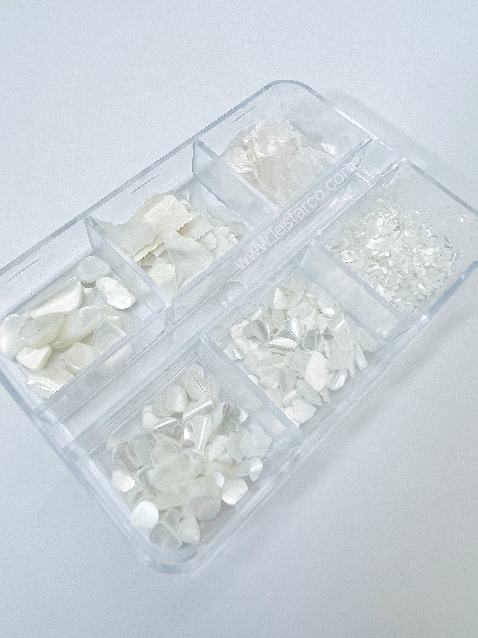 6 Grids Seashell Pearl Flakesr Natural Stone Nail Art Decorations | Nail Decals | Nail Art DIY