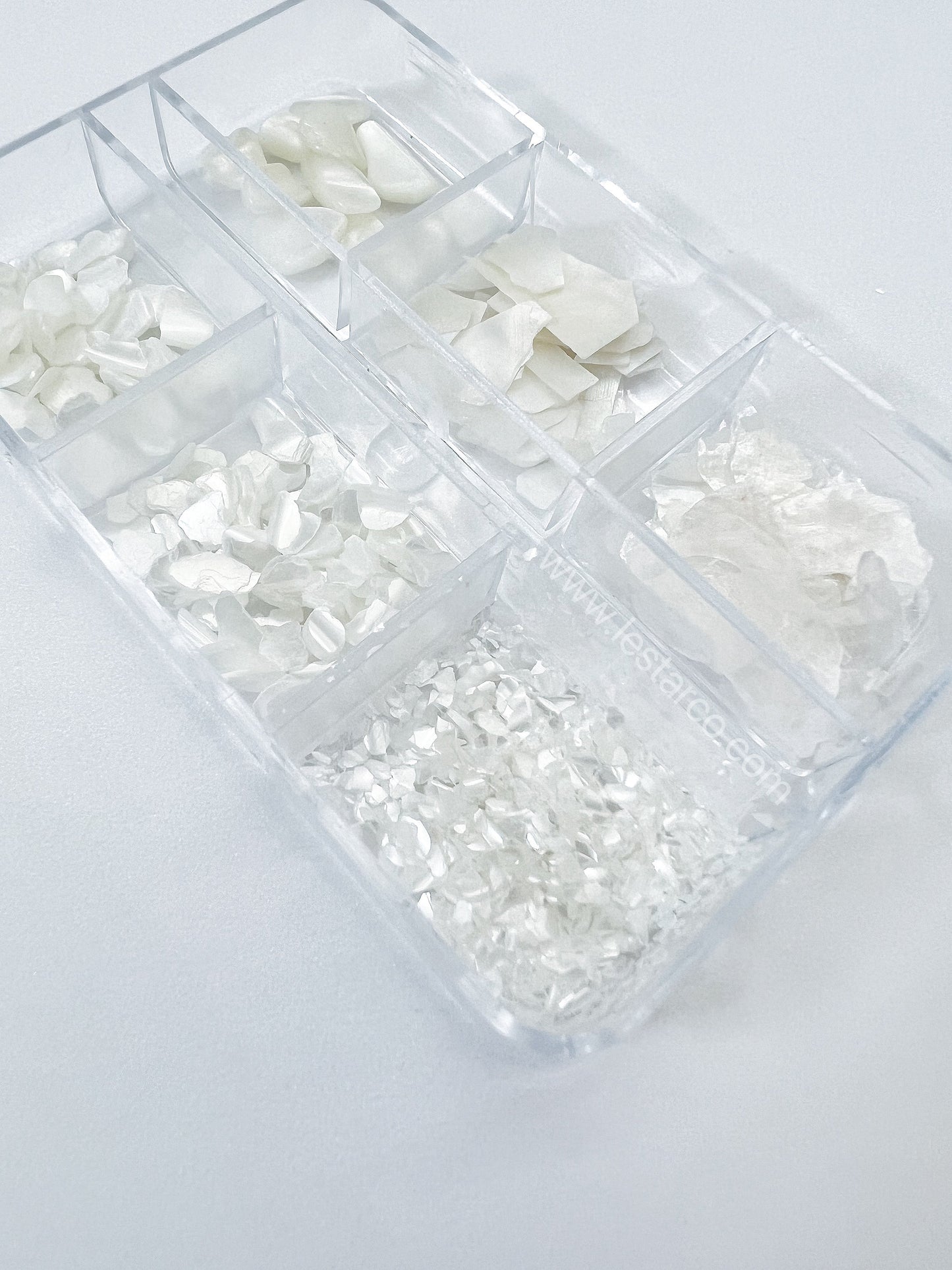 6 Grids Seashell Pearl Flakesr Natural Stone Nail Art Decorations | Nail Decals | Nail Art DIY