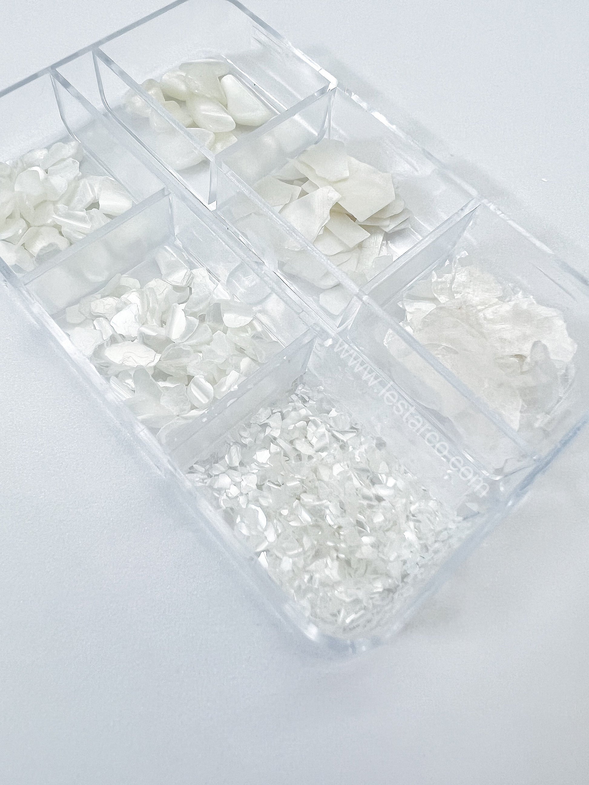 6 Grids Seashell Pearl Flakesr Natural Stone Nail Art Decorations | Nail Decals | Nail Art DIY