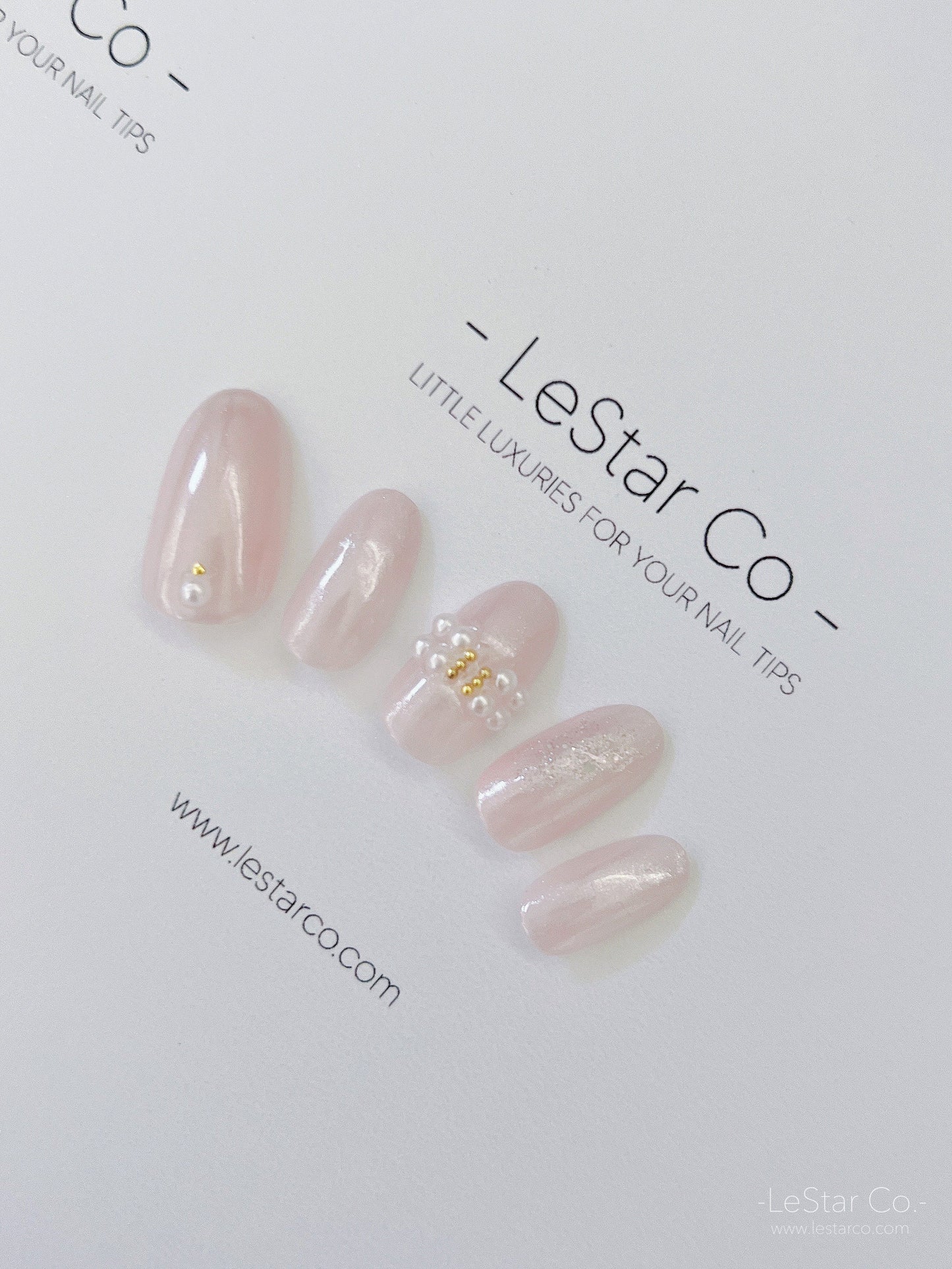 Reusable Pink Moonlight | Premium Press on Nails Gel | Fake Nails | Cute Fun Colorful Colorful Gel Nail Artist faux nails 160zz