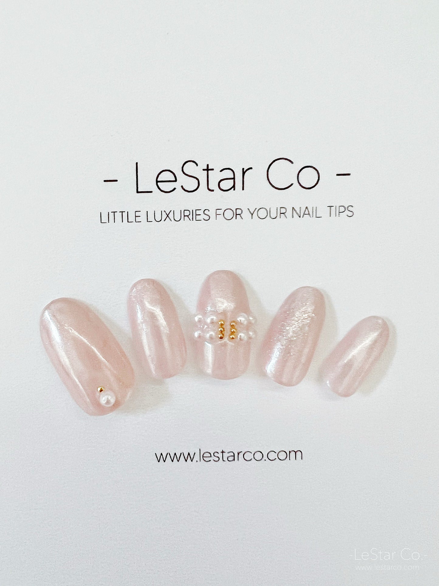 Reusable Pink Moonlight | Premium Press on Nails Gel | Fake Nails | Cute Fun Colorful Colorful Gel Nail Artist faux nails 160zz