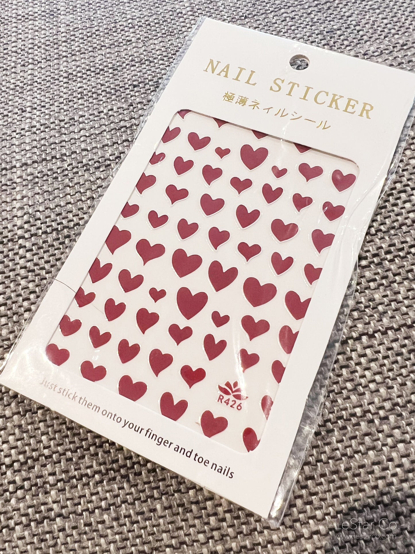 Red Heart Black Heart Nail Art Stickers | Nail Accessories | Self Adhesive Nail Decals | Nail Stickers D ecals