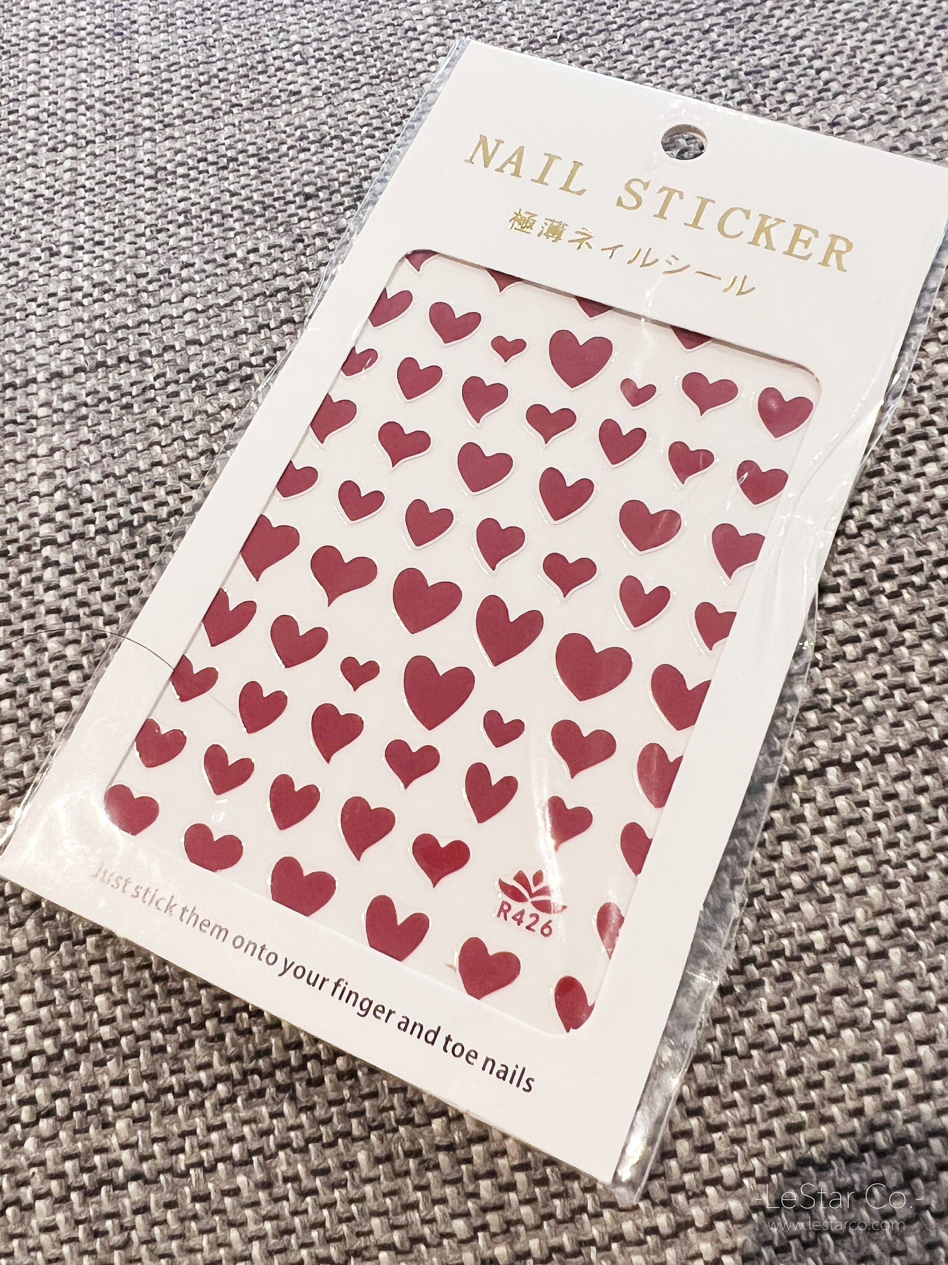 Red Heart Black Heart Nail Art Stickers | Nail Accessories | Self Adhesive Nail Decals | Nail Stickers D ecals