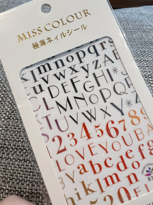 Letters and Numbers Nail Art Stickers | Nail Accessories | Self Adhesive Nail Decals | Nail Stickers Decals