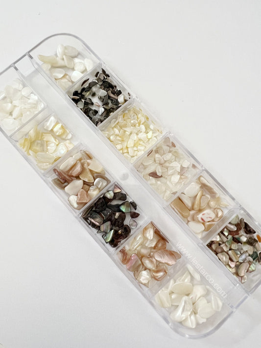 12 Grids Natural Stone Nail Art Decorations | Nail Decals | Nail Art DIY nail art charm  UV gel UV resin crafts