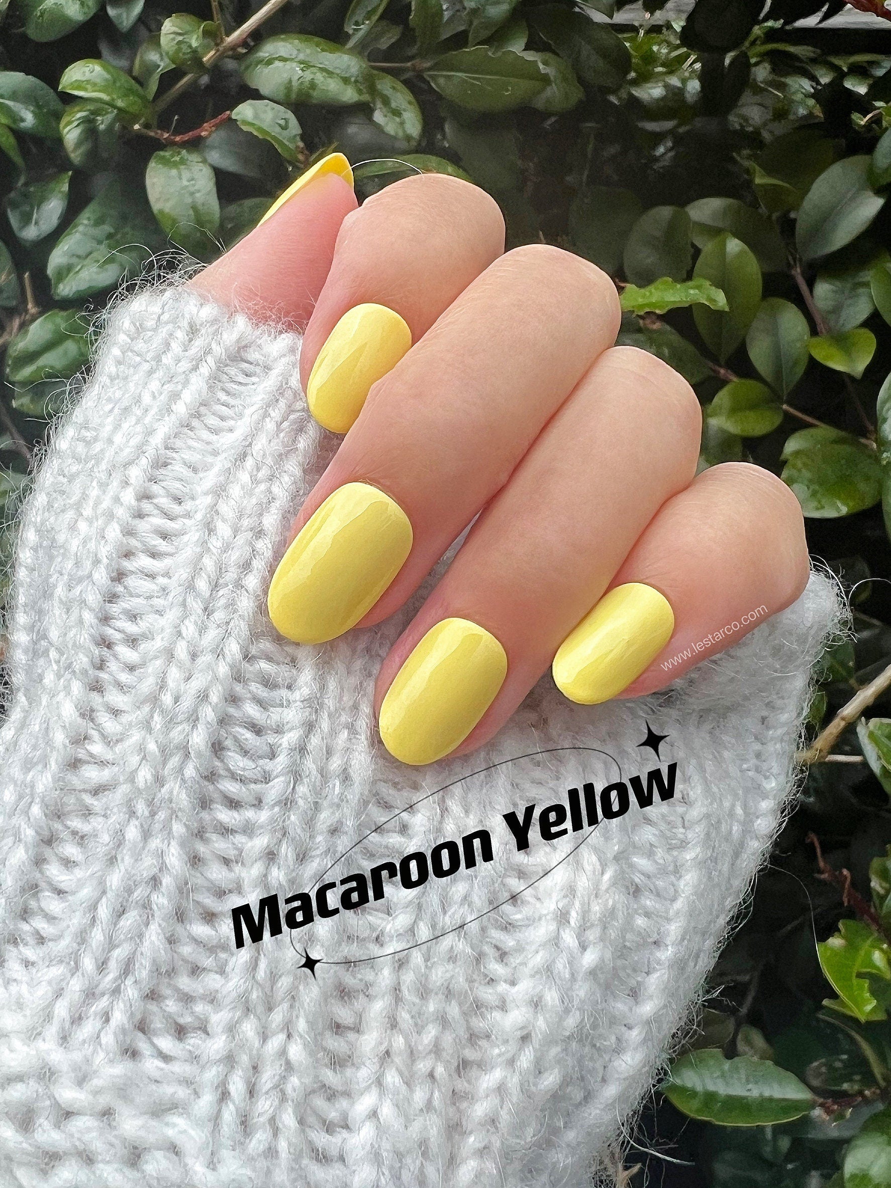 Macaroon Yellow Gel Polish | Bright Yellow | Ultra Shine Long Lasting Brush on UV Gels Home Nail DIY False Tips Manicure Nail Art Supply