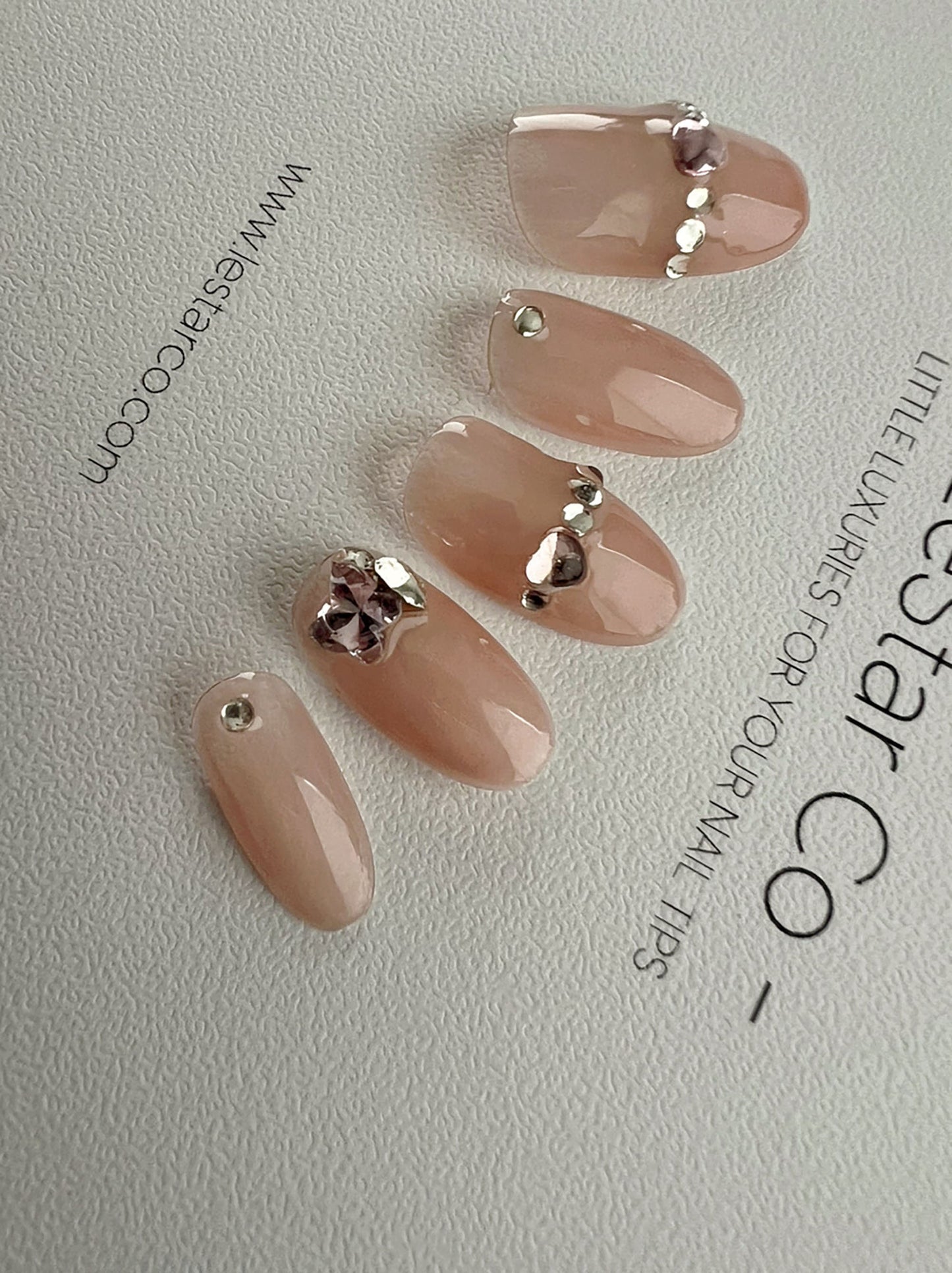 Reusable Nude Heart | Premium Press on Nails Gel | Fake Nails | Cute Fun Colorful Colorful Gel Nail Artist faux nails xx220