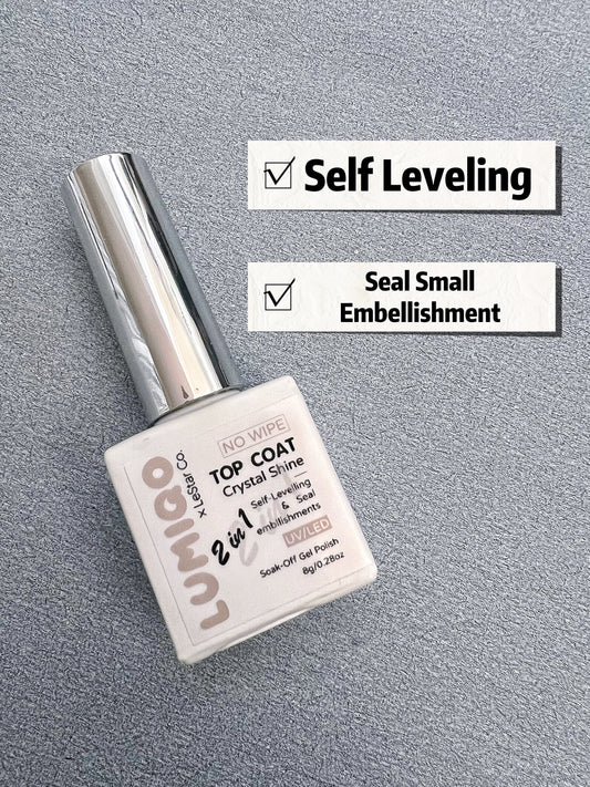 No Wipe Top Coat Crystal Shine Clear Nail Glue Brush on UV Gels Glue False Tips Manicure Nail Art Supply