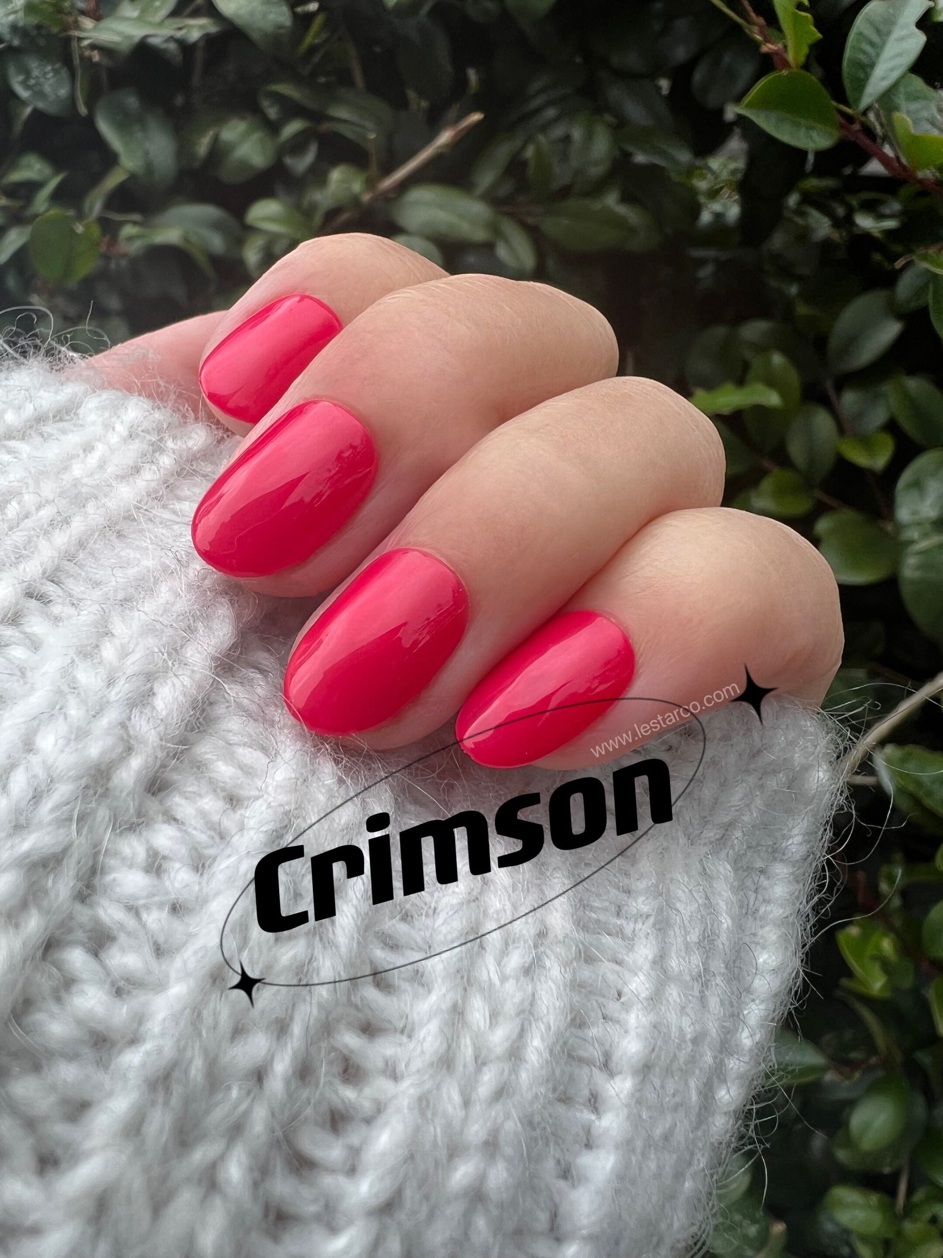 Crimson | Red Hot Pink | Ultra Shine Long Lasting Brush on UV Gels Home Nail DIY False Tips Manicure Nail Art Supply
