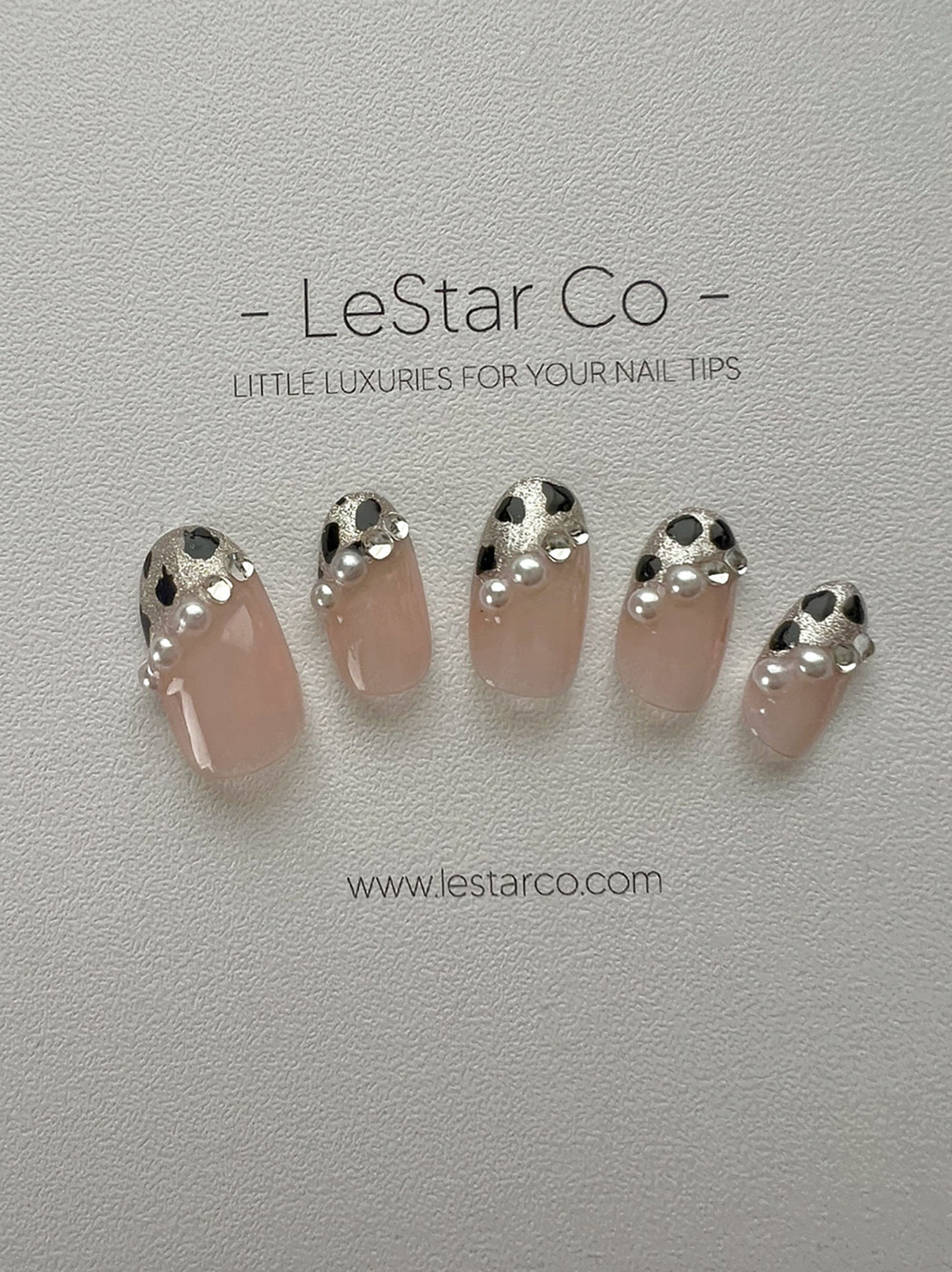 Reusable Leopard and Pearl | Premium Press on Nails Gel | Fake Nails | Cute Fun Colorful Colorful Gel Nail Artist faux nails xx221