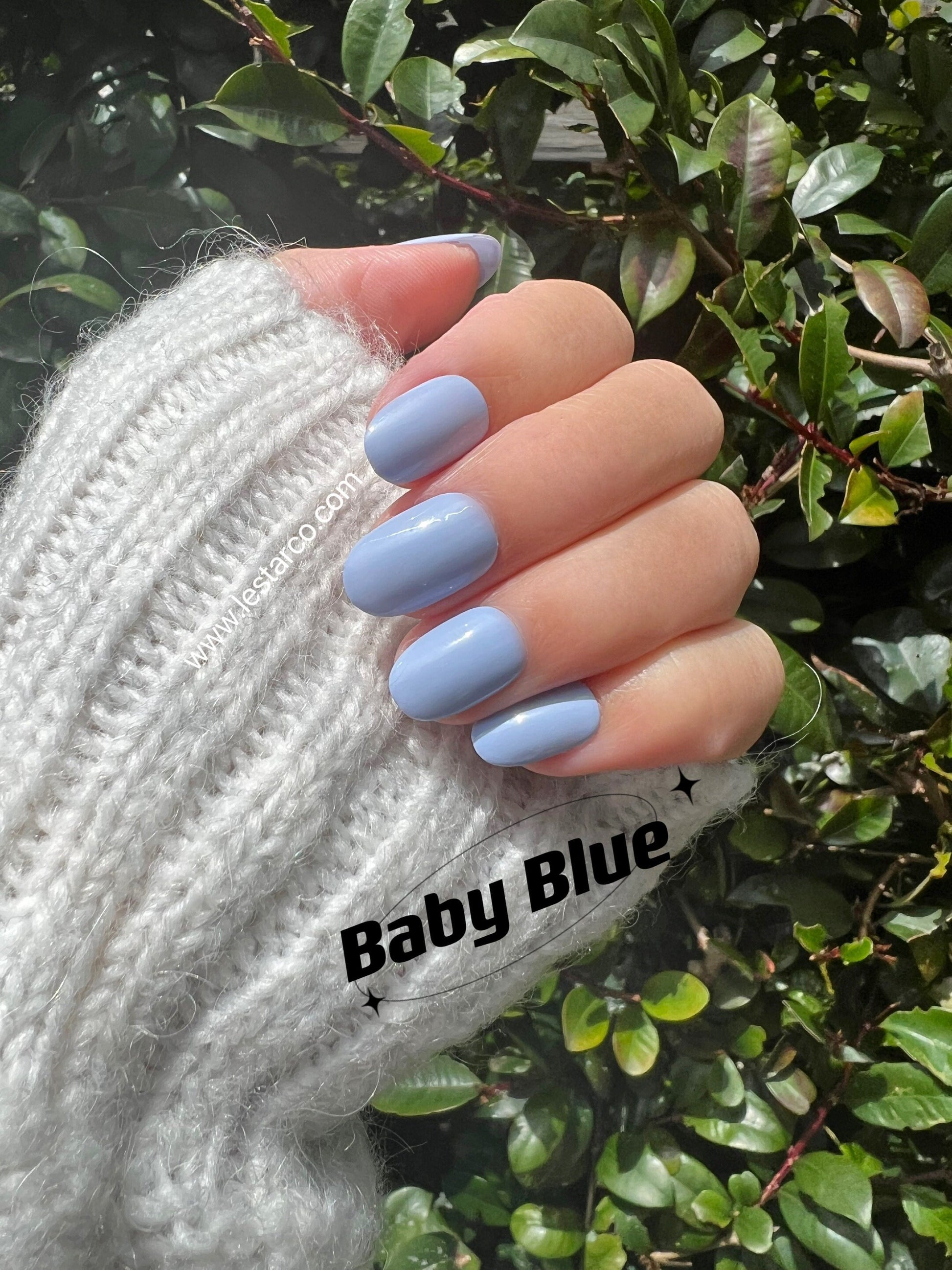 Baby Blue | Light Pastel Blue | Ultra Shine Long Lasting Brush on UV Gels Home Nail DIY False Tips Manicure Nail Art Supply