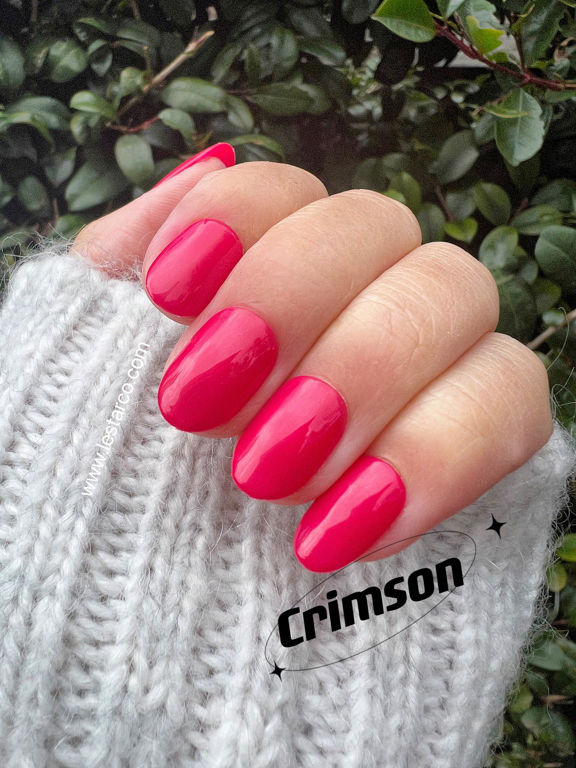 Crimson | Red Hot Pink | Ultra Shine Long Lasting Brush on UV Gels Home Nail DIY False Tips Manicure Nail Art Supply