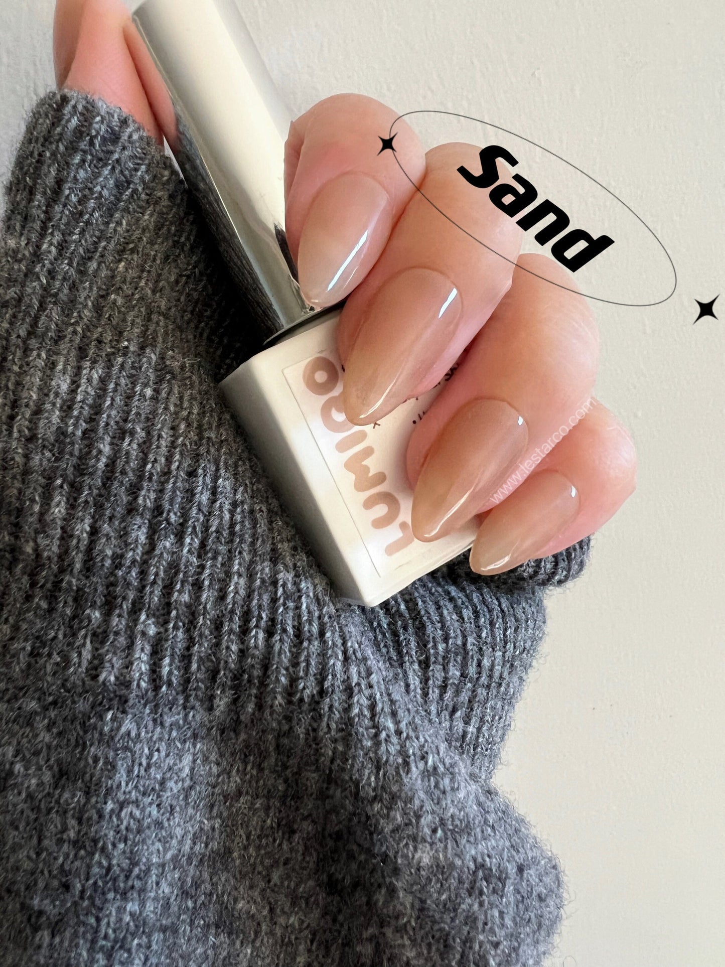 Sand | Sheer Nude Gel Polish | Ultra Shine Long Lasting Brush on UV Gels Home Nail DIY False Tips Manicure Nail Art Supply