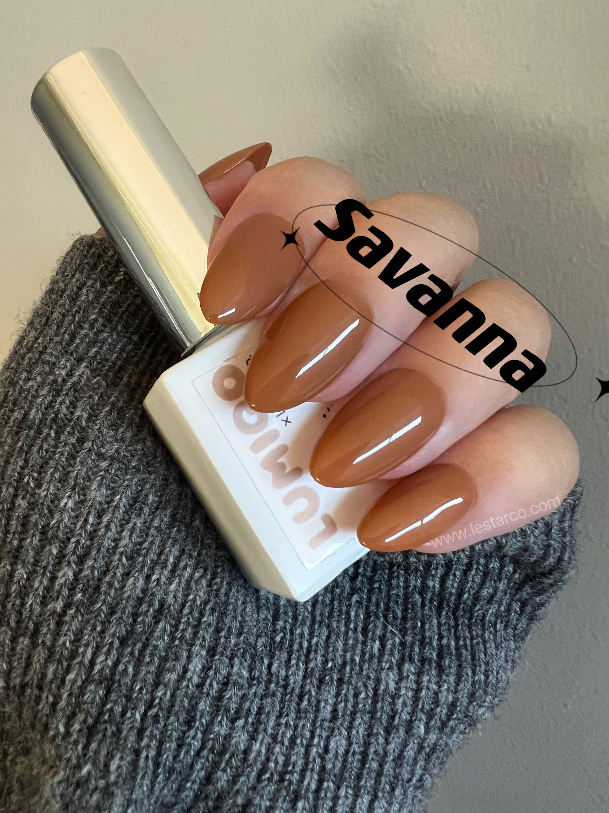 Savanna | Brown Gel Polish | Ultra Shine Long Lasting Brush on UV Gels Home Nail DIY False Tips Manicure Nail Art Supply