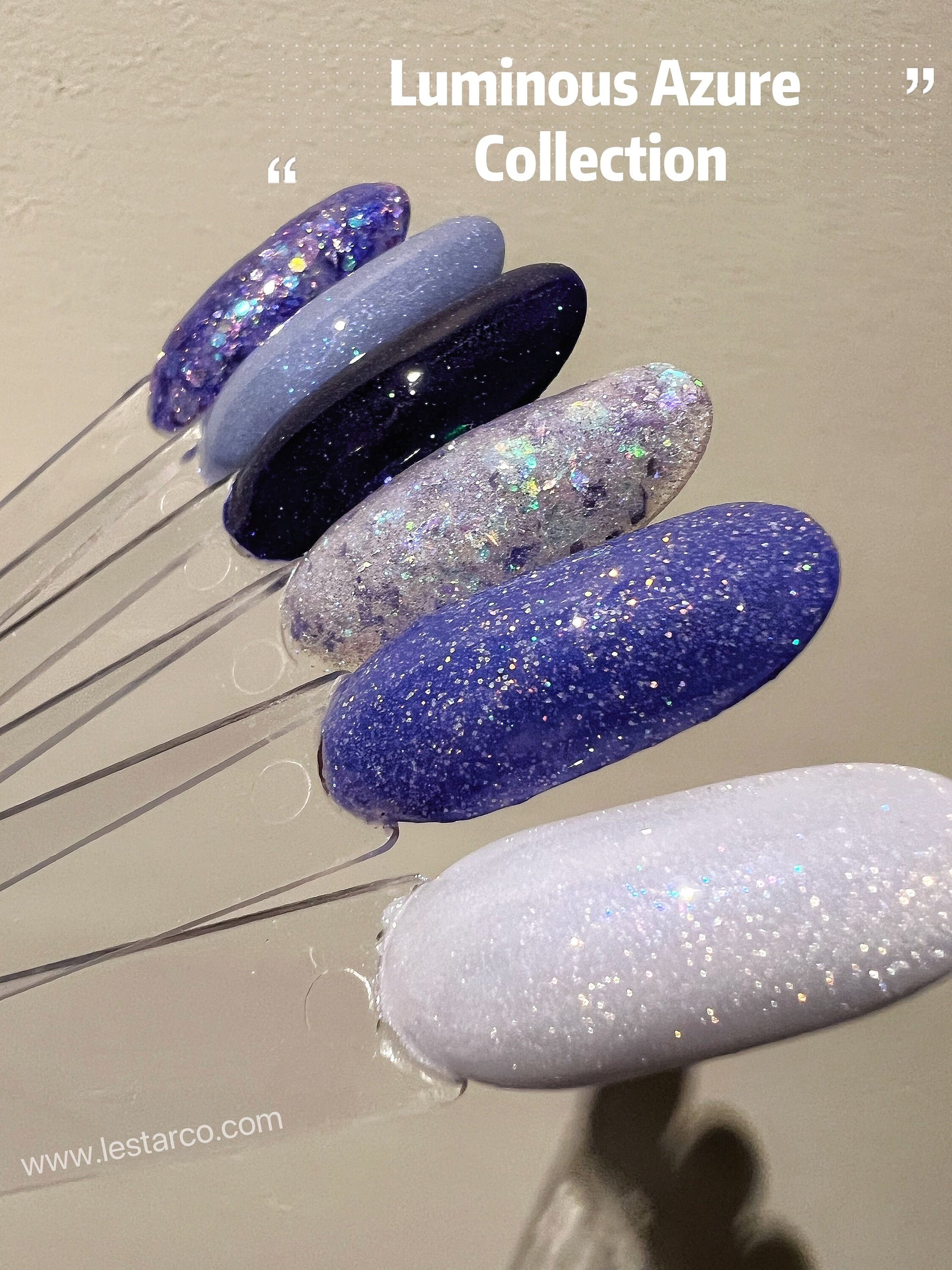 Luminous Azure Collection | Blue Cooler Shifting Glitter Gel Polish Ultra Shine Home Nail DIY False Tips Manicure Nail Art Supply By LUMIQO