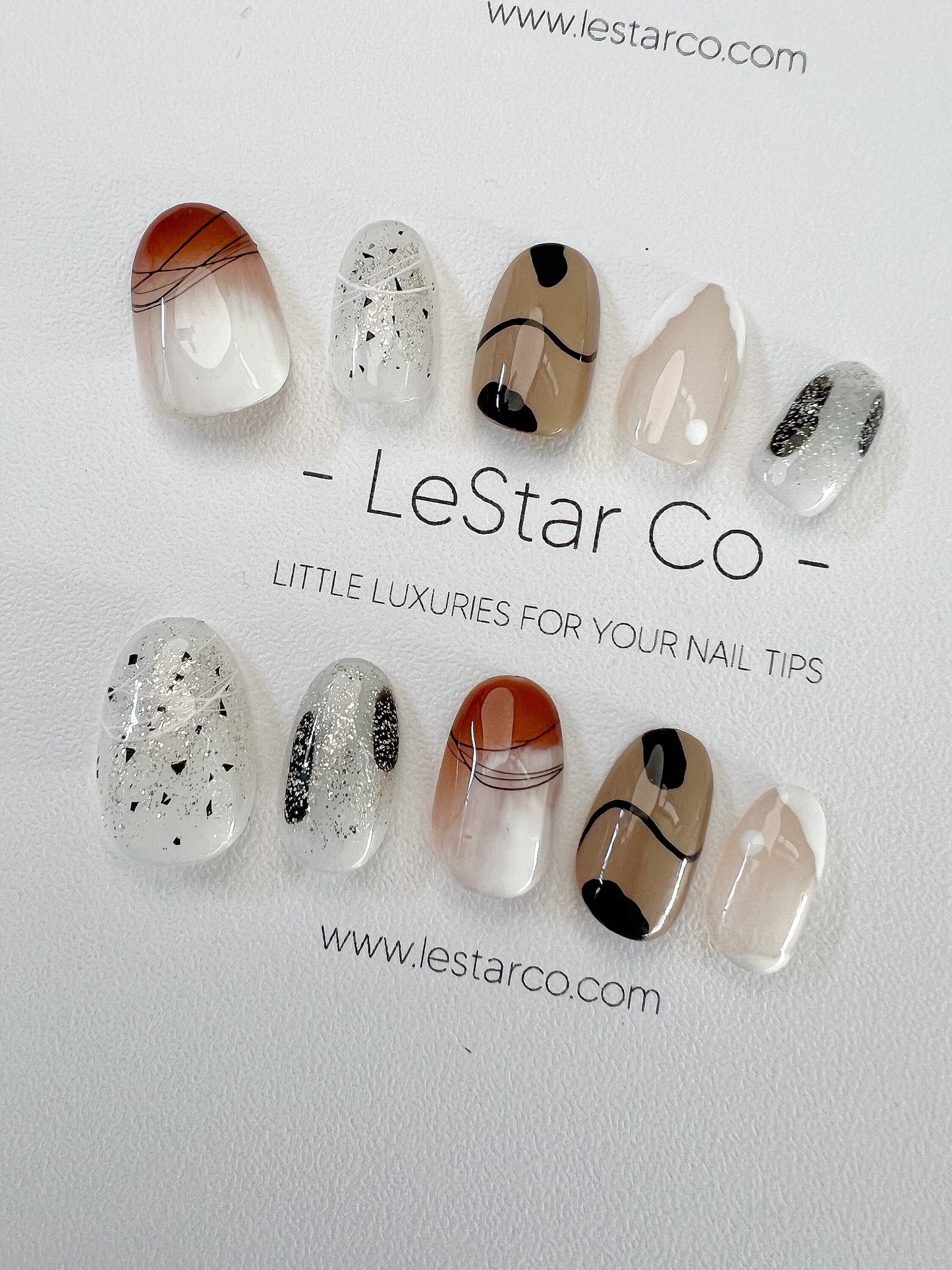 Reusable Minimalist Linea Premium Short Press on Nails Gel Manicure | Fake Nails | Handmade | Lestarco faux nails ML239