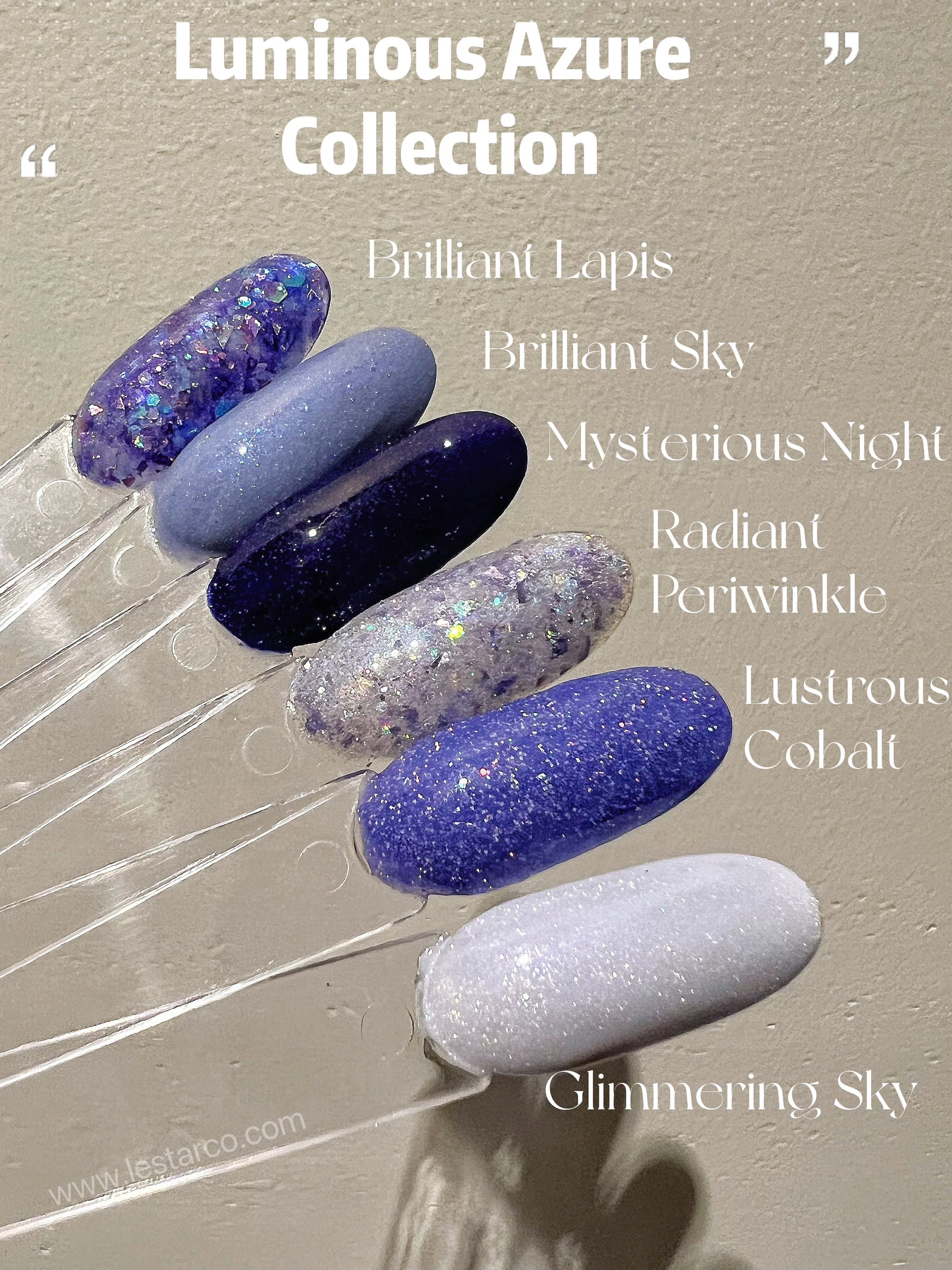 Brilliant Lapis Gel Polish | Sheer Blue w/ Multi Size Chunky Glitter | Ultra Shine Home Nail DIY  Manicure Nail Art Supply By LUMIQO