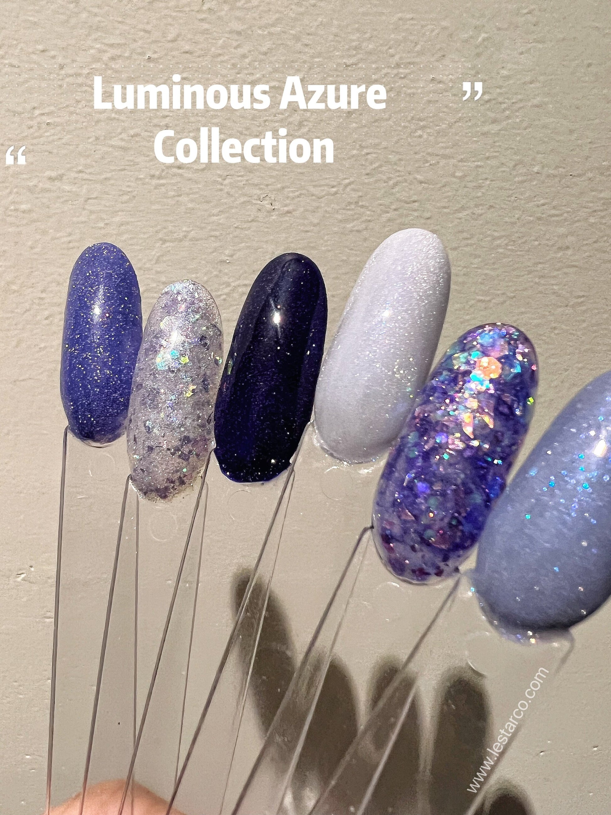 Luminous Azure Collection | Blue Cooler Shifting Glitter Gel Polish Ultra Shine Home Nail DIY False Tips Manicure Nail Art Supply By LUMIQO