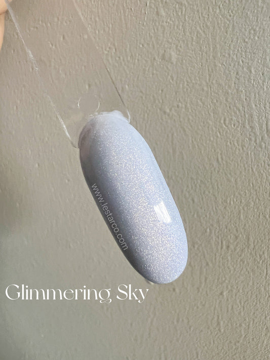 Glimmering Sky Gel Polish | Light Blue w/ Silver Blue Shifting Glitter | Ultra Shine Home Nail DIY  Manicure Nail Art Supply By LUMIQO