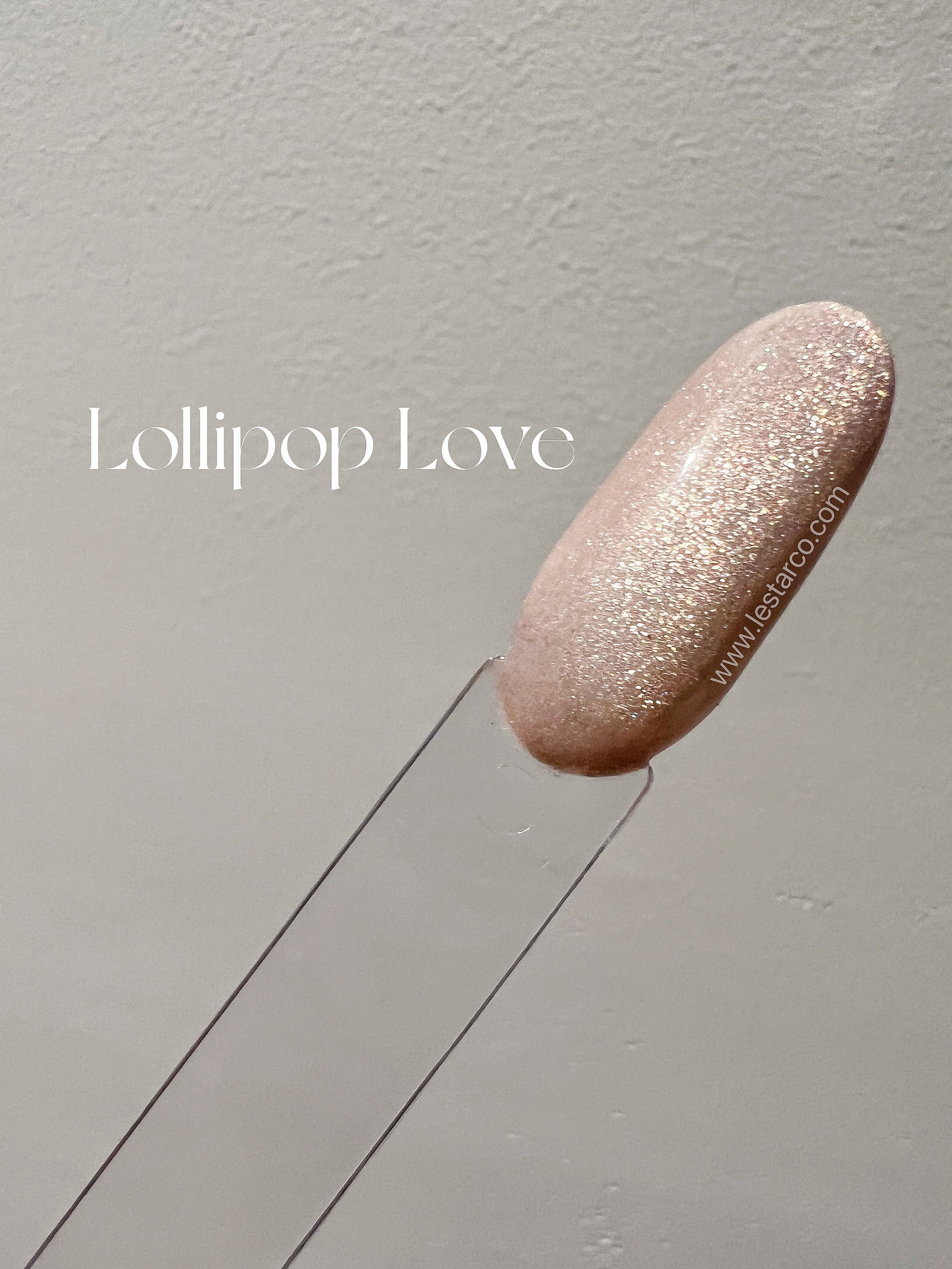 Lollipop Love | Cat Eye Gel Polish |Beige Pink w/Silver Shimmer | Long Lasting Brush on UV Gels Nail DIY False Tips Manicure Nail Art Supply