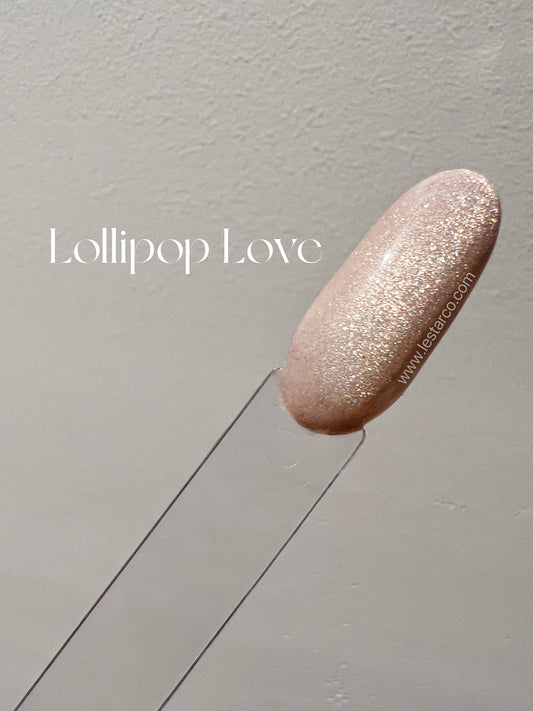 Lollipop Love | Cat Eye Gel Polish |Beige Pink w/Silver Shimmer | Long Lasting Brush on UV Gels Nail DIY False Tips Manicure Nail Art Supply