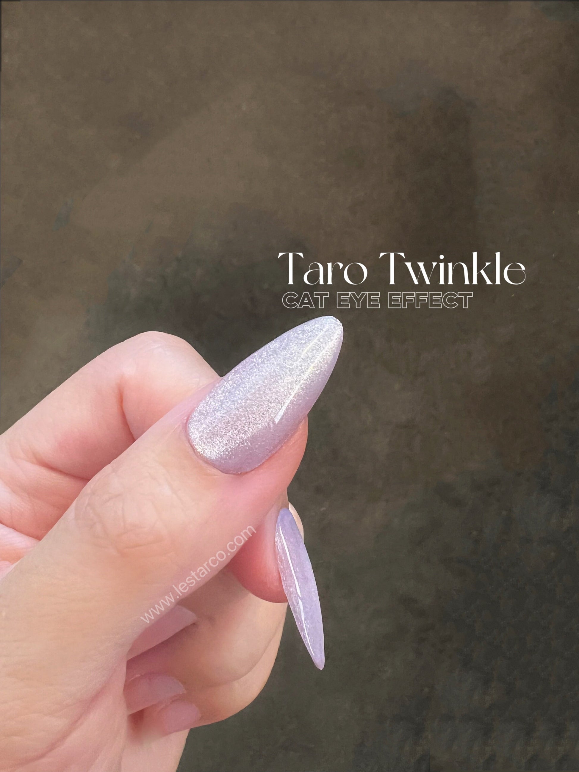 Taro Twinkle |Cat Eye Gel Polish | Sheer Lavender Purple w/Silver Shimmer | Long Lasting Brush on UV Gels Nail DIY Manicure Nail Art Supply