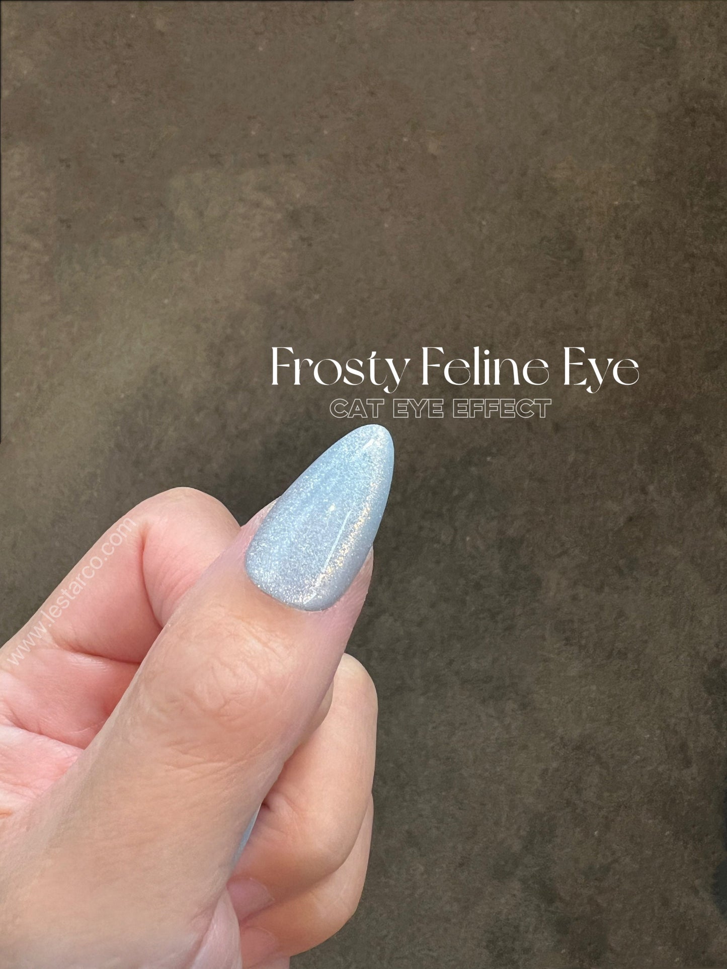 Frosty Feline Eye |Cat Eye Gel Polish | Sheer Baby Blue w/Silver Shimmer | Long Lasting Brush on UV Gels Nail DIY Manicure Nail Art Supply