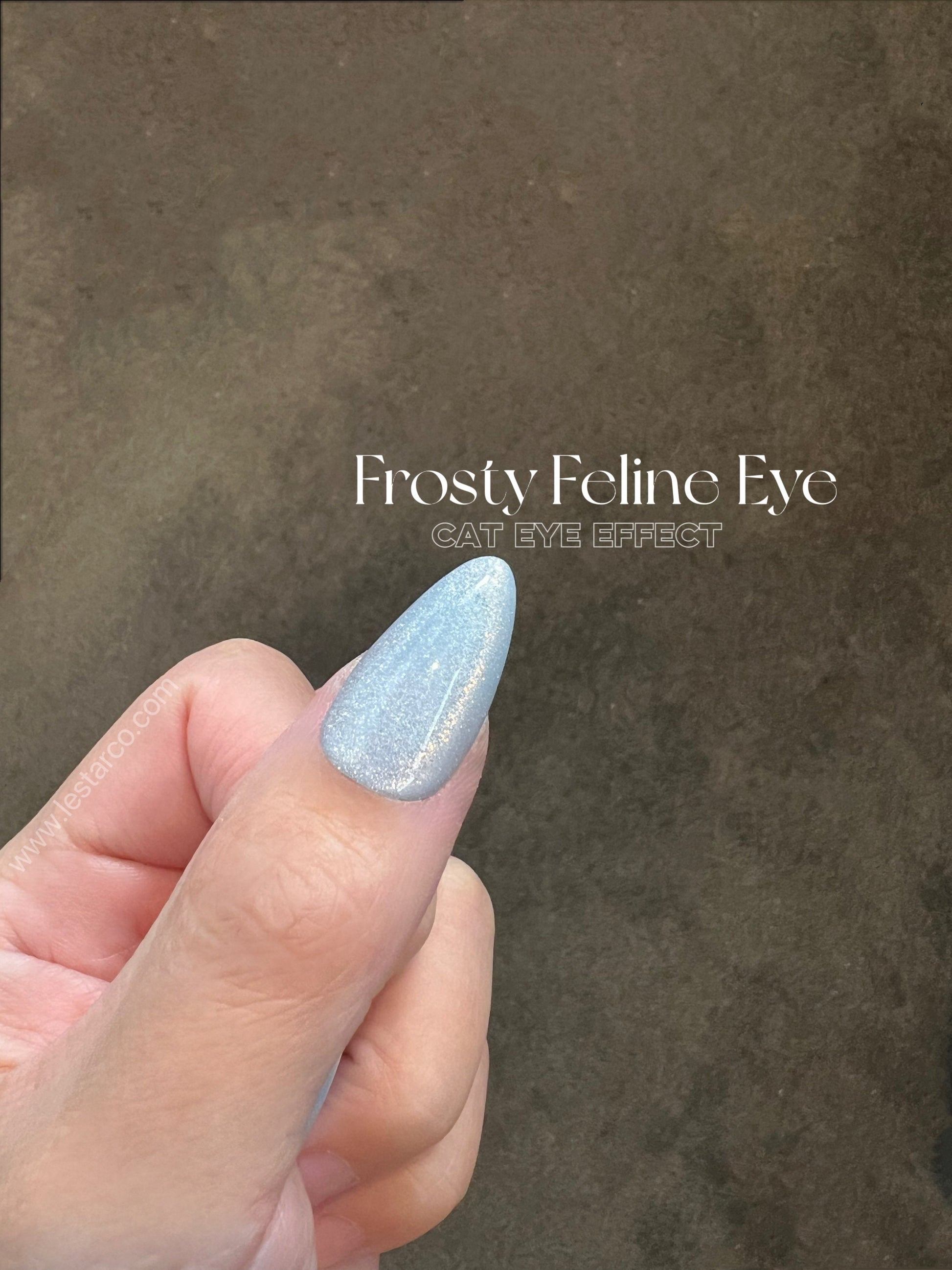 Frosty Feline Eye |Cat Eye Gel Polish | Sheer Baby Blue w/Silver Shimmer | Long Lasting Brush on UV Gels Nail DIY Manicure Nail Art Supply