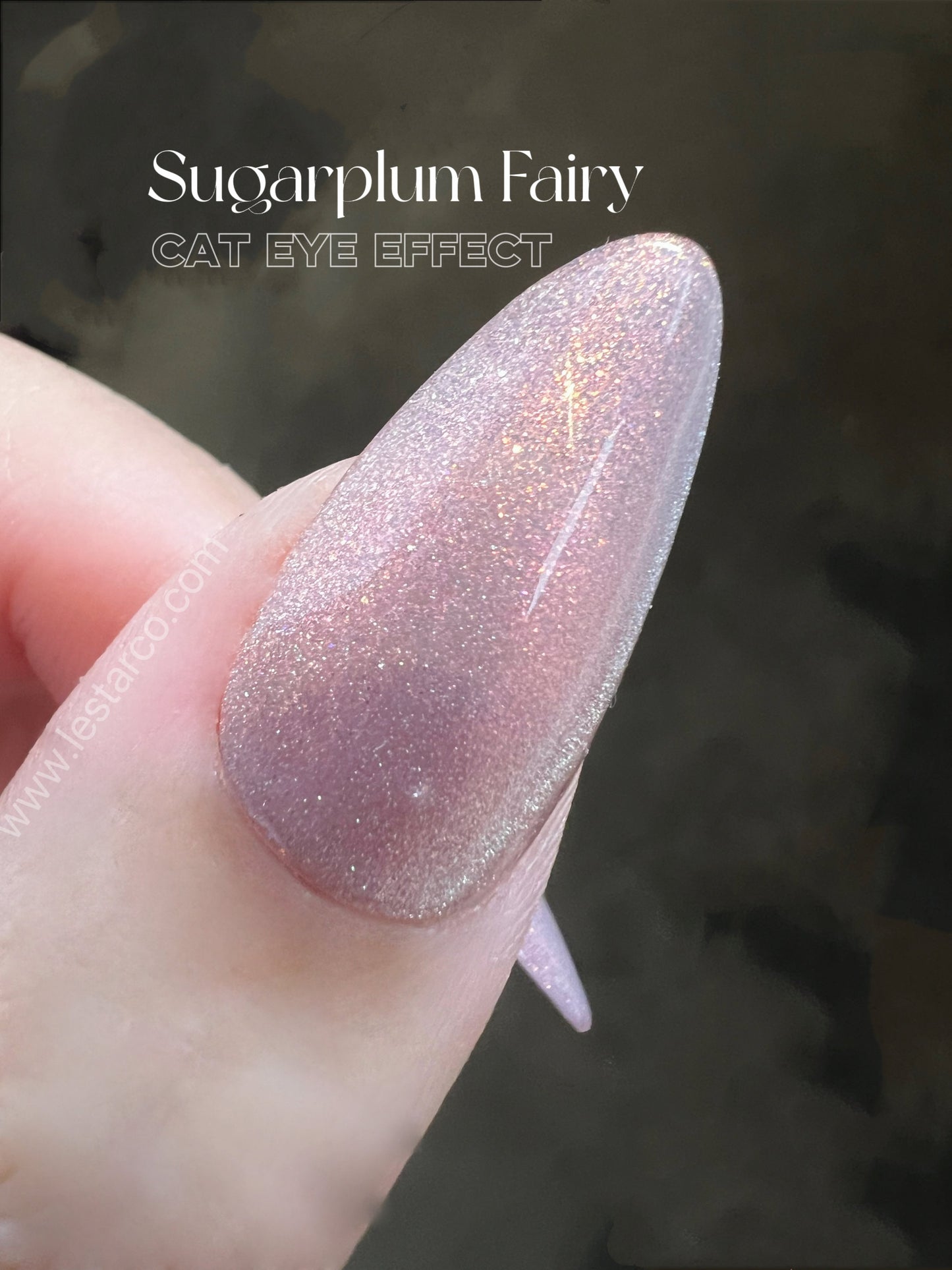 Sugarplum Fairy |Cat Eye Gel Polish | Sheer Pink w/Silver Red Shimmer | Long Lasting Brush on UV Gels Nail DIY Manicure Nail Art Supply