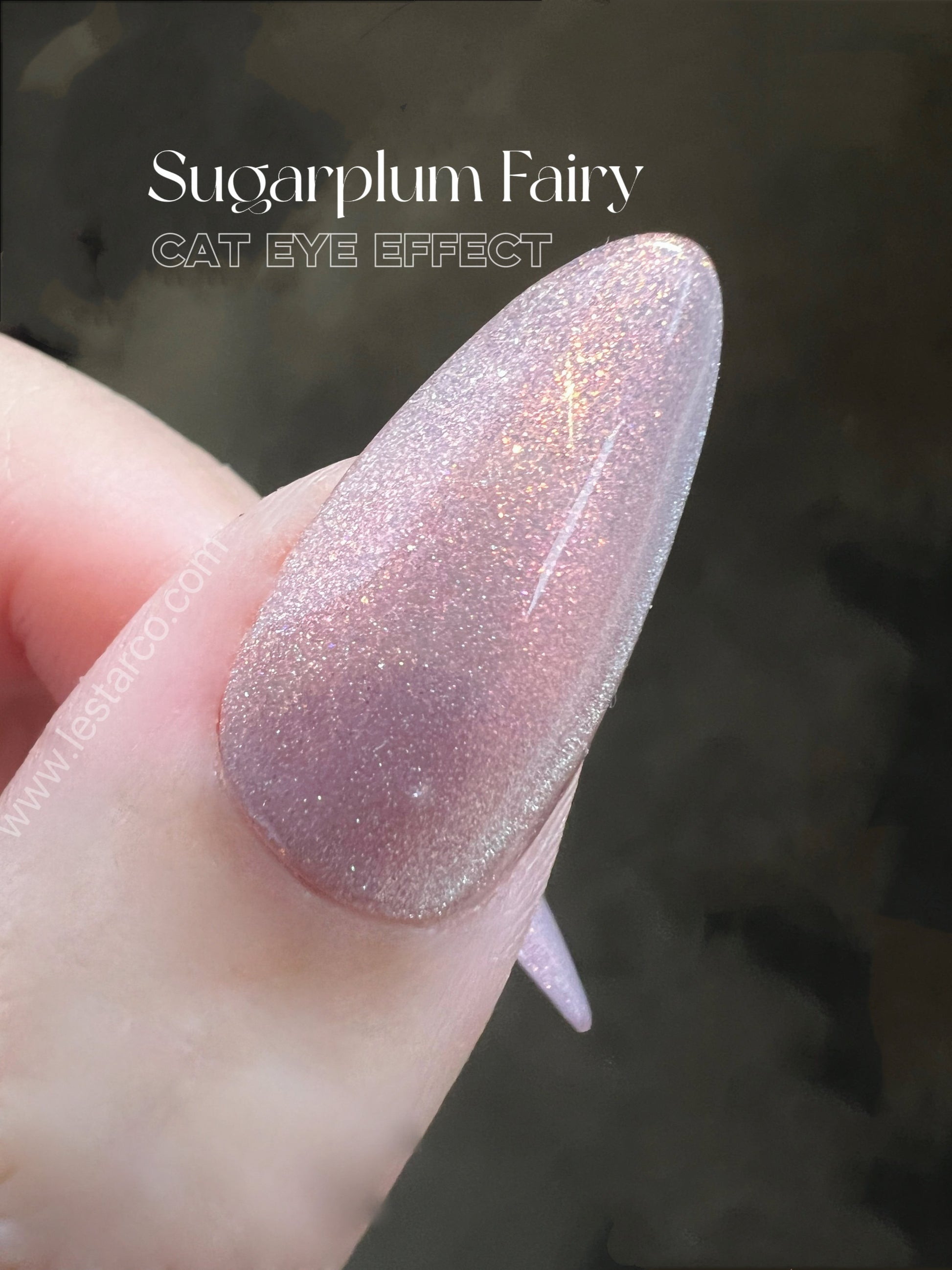Sugarplum Fairy |Cat Eye Gel Polish | Sheer Pink w/Silver Red Shimmer | Long Lasting Brush on UV Gels Nail DIY Manicure Nail Art Supply
