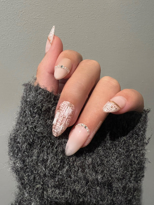 Reusable Pink Romance | Premium Press on Nails Gel | Fake Nails | Cute Fun Colorful Gel Nail Artist faux nails TT258