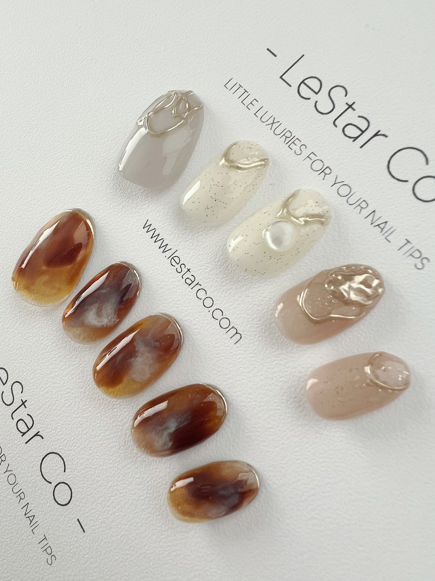 Reusable Mineral Bloom | Premium Press on Nails Gel | Fake Nails | Cute Fun Colorful Gel Nail Artist faux nails BB262
