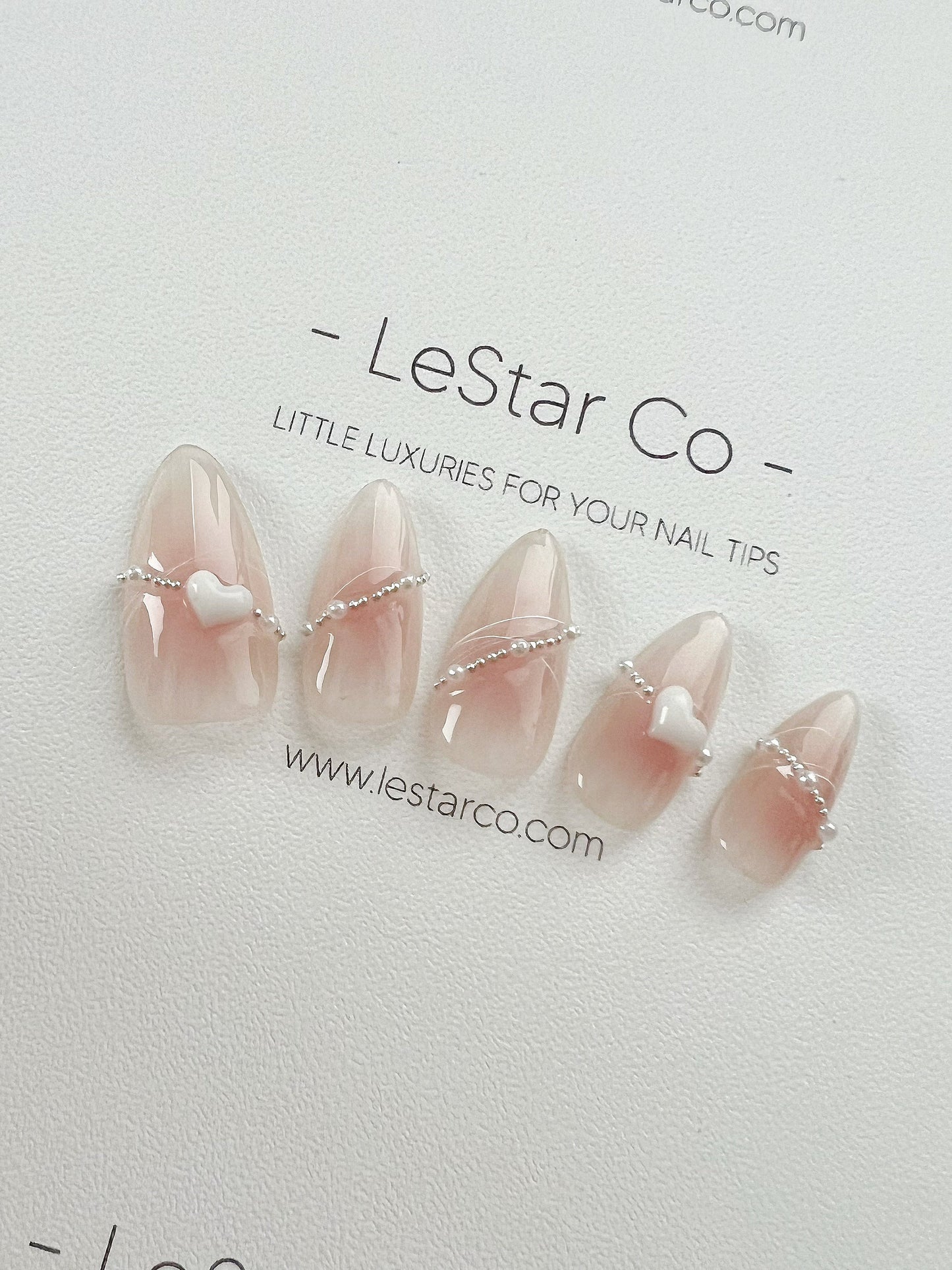 Reusable Heartstrings | Premium Press on Nails Gel | Fake Nails | Cute Fun Colorful Gel Nail Artist faux nails TT266