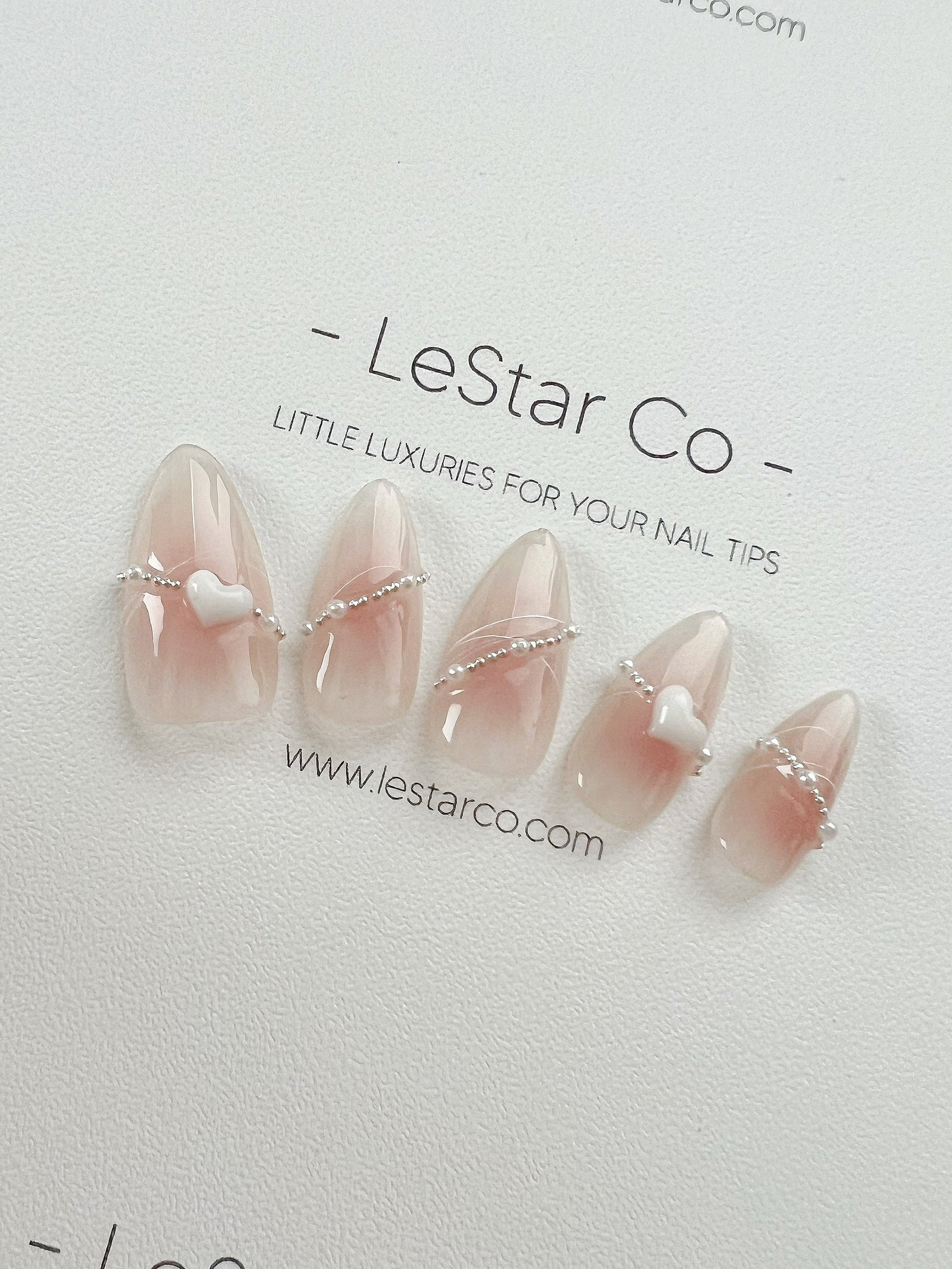 Reusable Heartstrings | Premium Press on Nails Gel | Fake Nails | Cute Fun Colorful Gel Nail Artist faux nails TT266