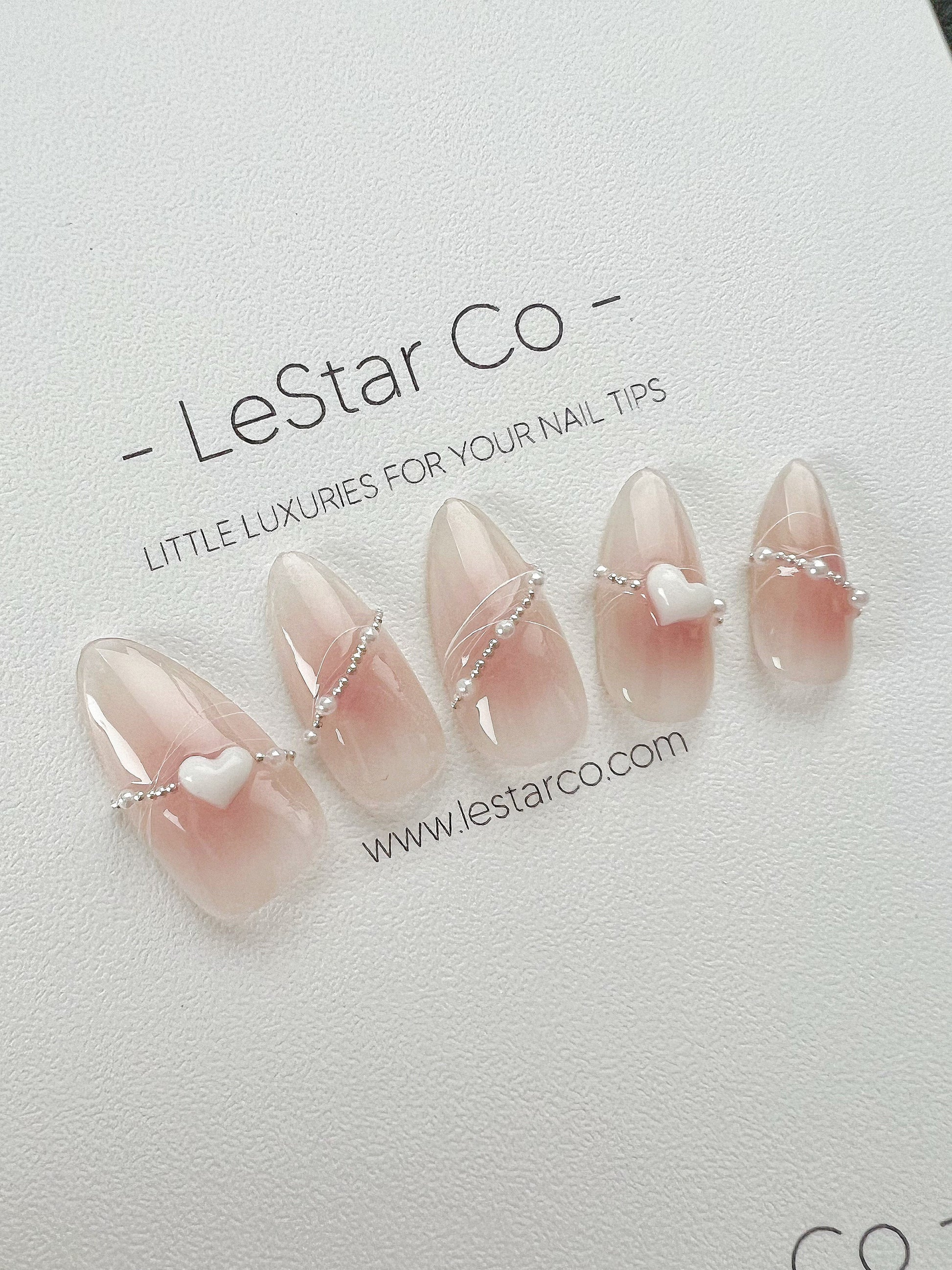 Reusable Heartstrings | Premium Press on Nails Gel | Fake Nails | Cute Fun Colorful Gel Nail Artist faux nails TT266