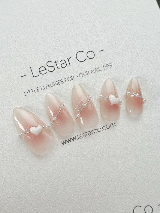 Reusable Heartstrings | Premium Press on Nails Gel | Fake Nails | Cute Fun Colorful Gel Nail Artist faux nails TT266