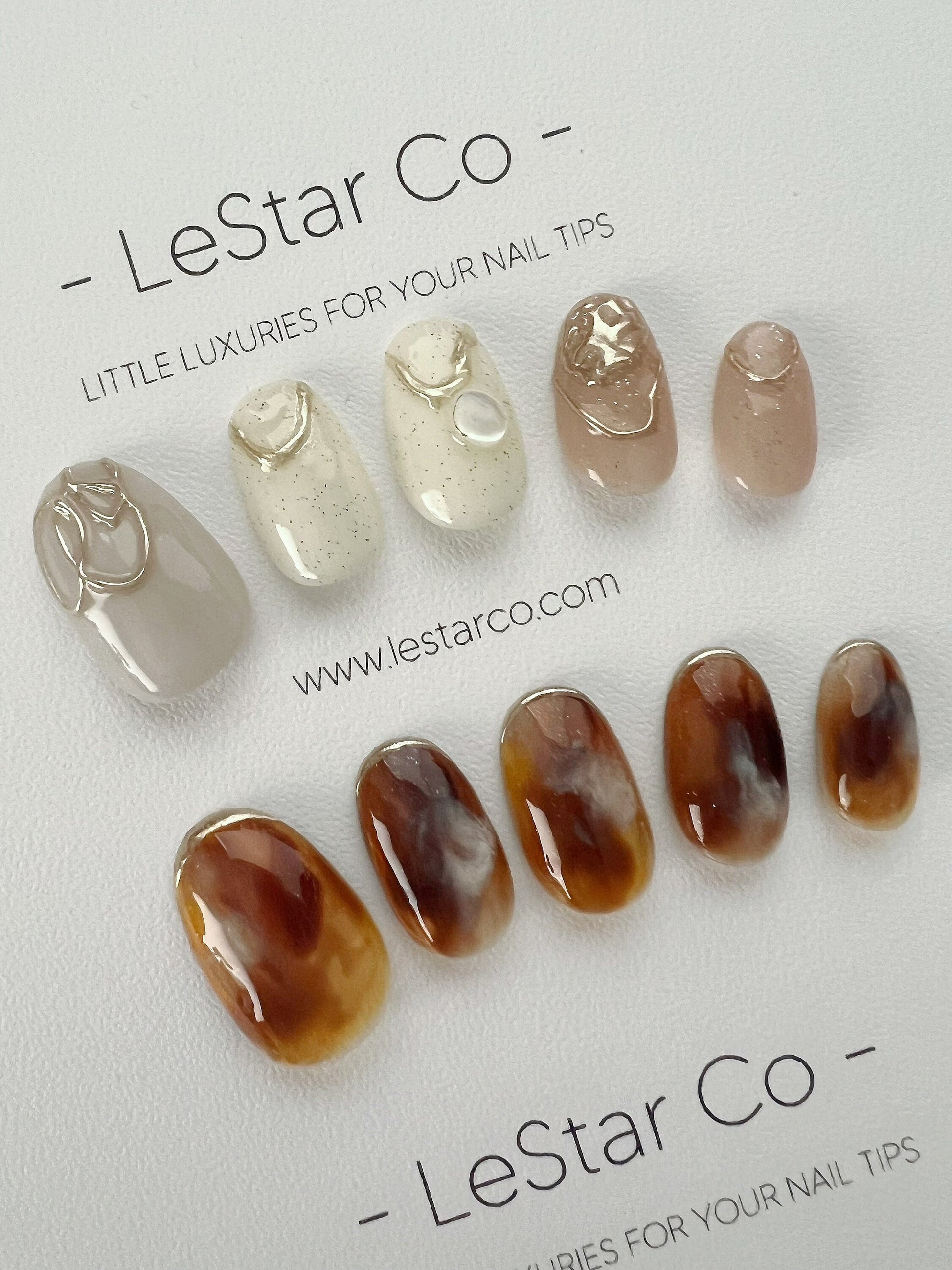 Reusable Mineral Bloom | Premium Press on Nails Gel | Fake Nails | Cute Fun Colorful Gel Nail Artist faux nails BB262