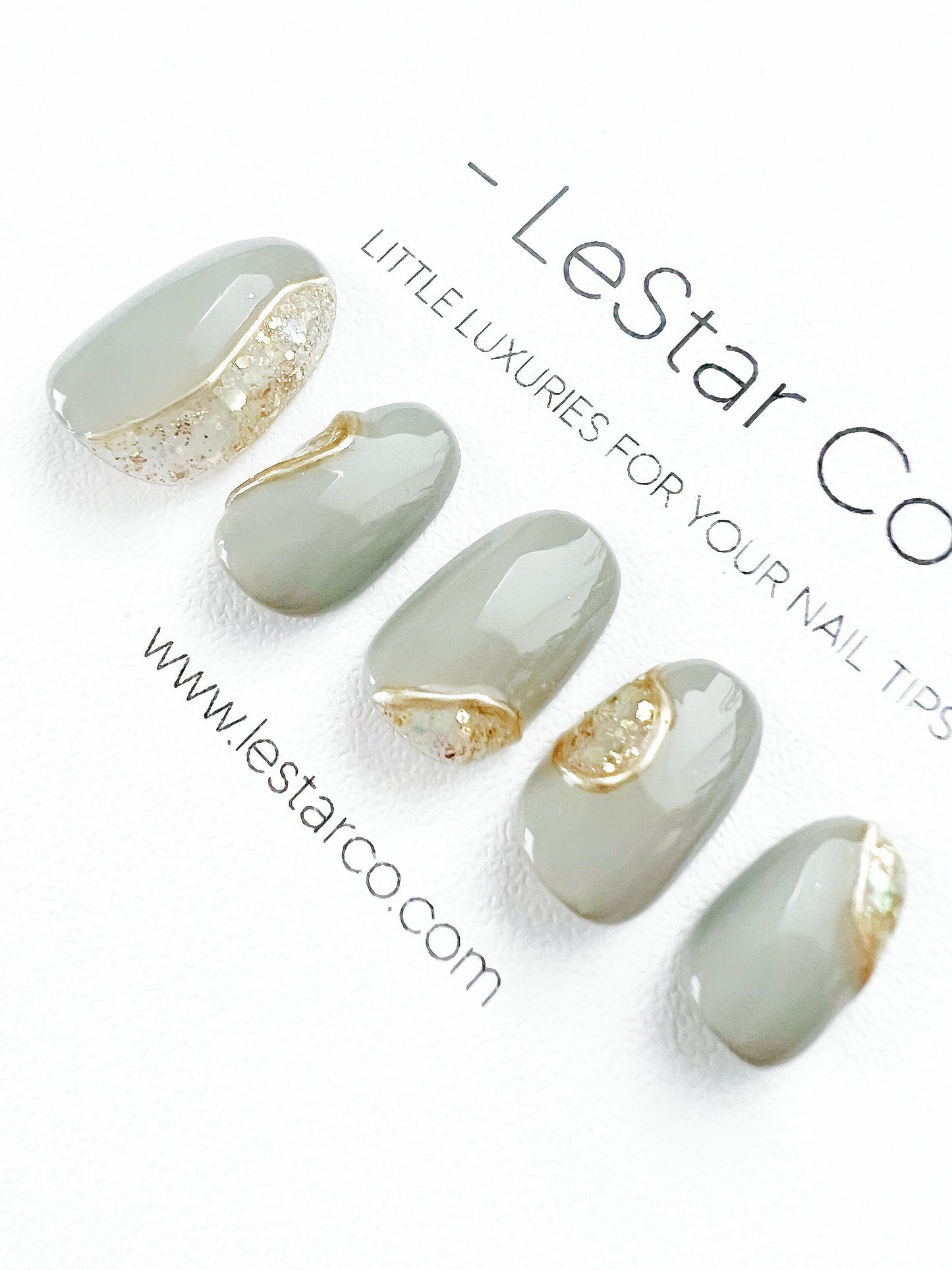Reusable Crystal Ash | Premium Press on Nails Gel | Fake Nails | Cute Fun Colorful Gel Nail Artist faux nails ML292