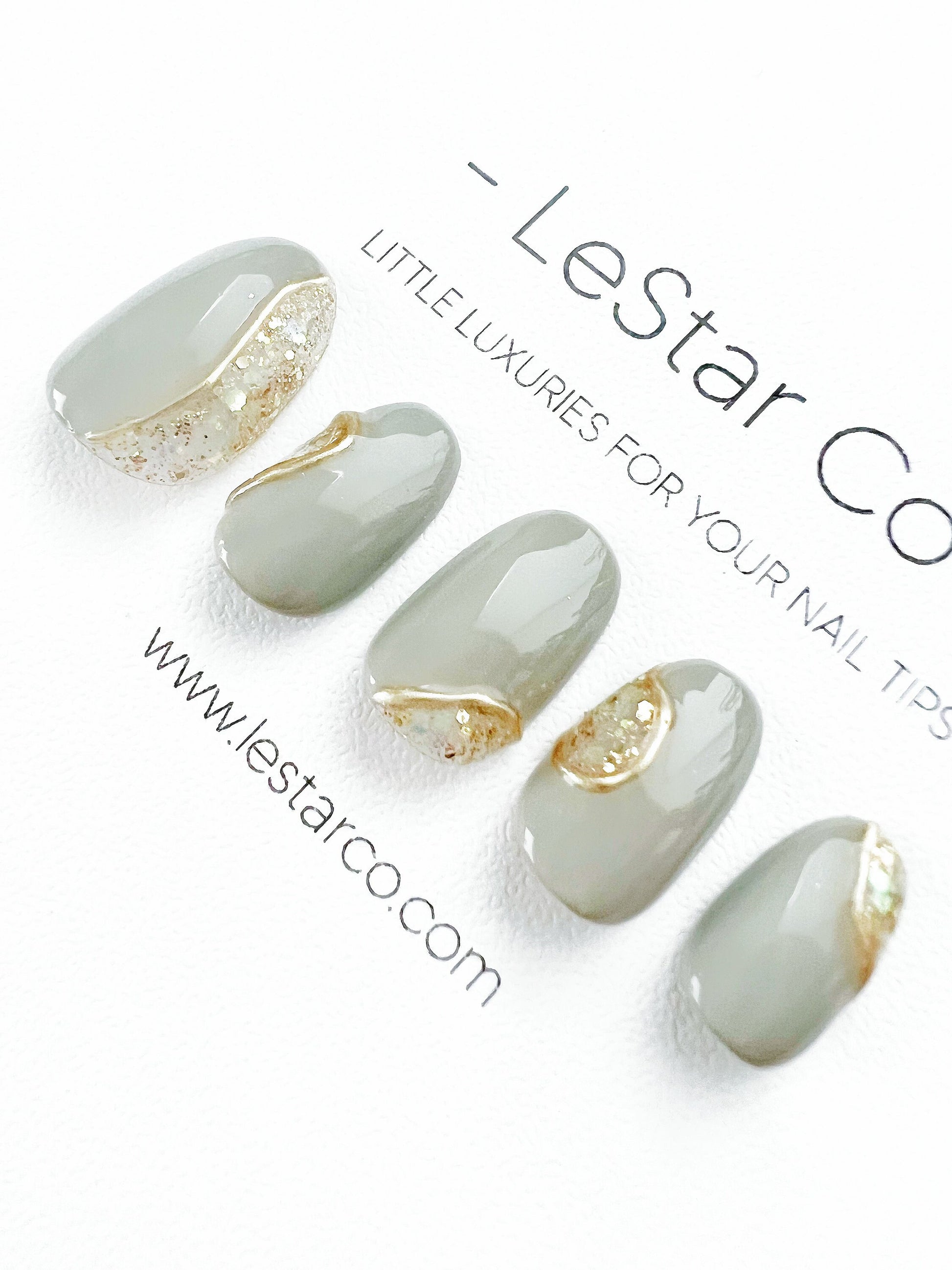 Reusable Crystal Ash | Premium Press on Nails Gel | Fake Nails | Cute Fun Colorful Gel Nail Artist faux nails ML292