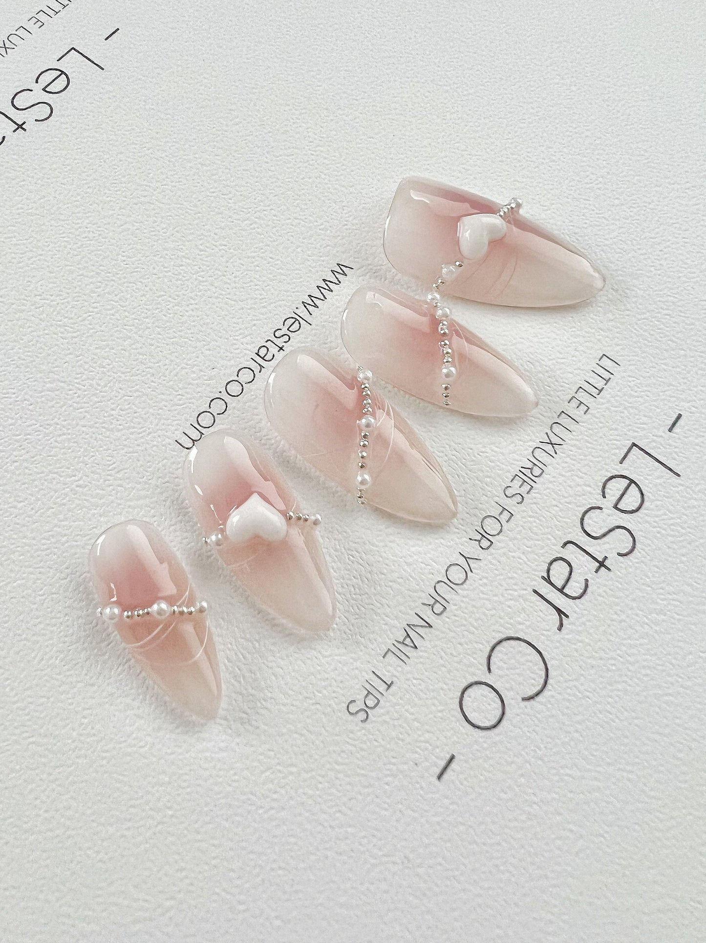 Reusable Heartstrings | Premium Press on Nails Gel | Fake Nails | Cute Fun Colorful Gel Nail Artist faux nails TT266