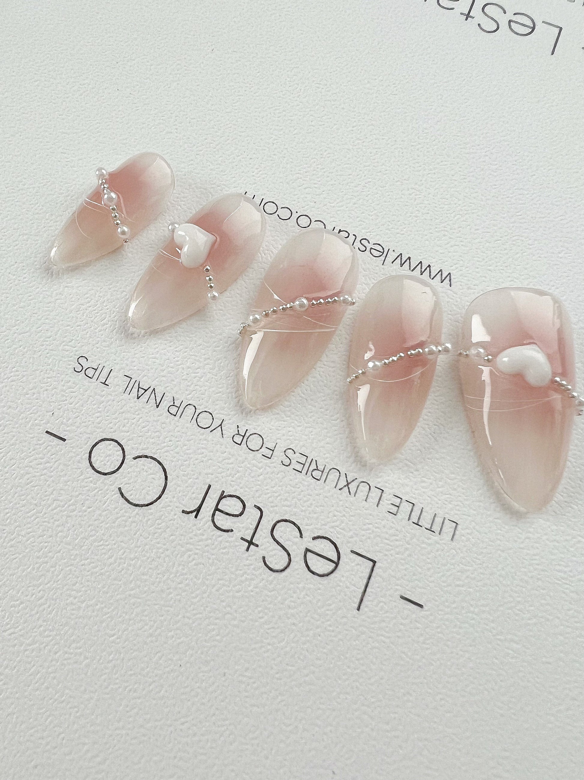 Reusable Heartstrings | Premium Press on Nails Gel | Fake Nails | Cute Fun Colorful Gel Nail Artist faux nails TT266
