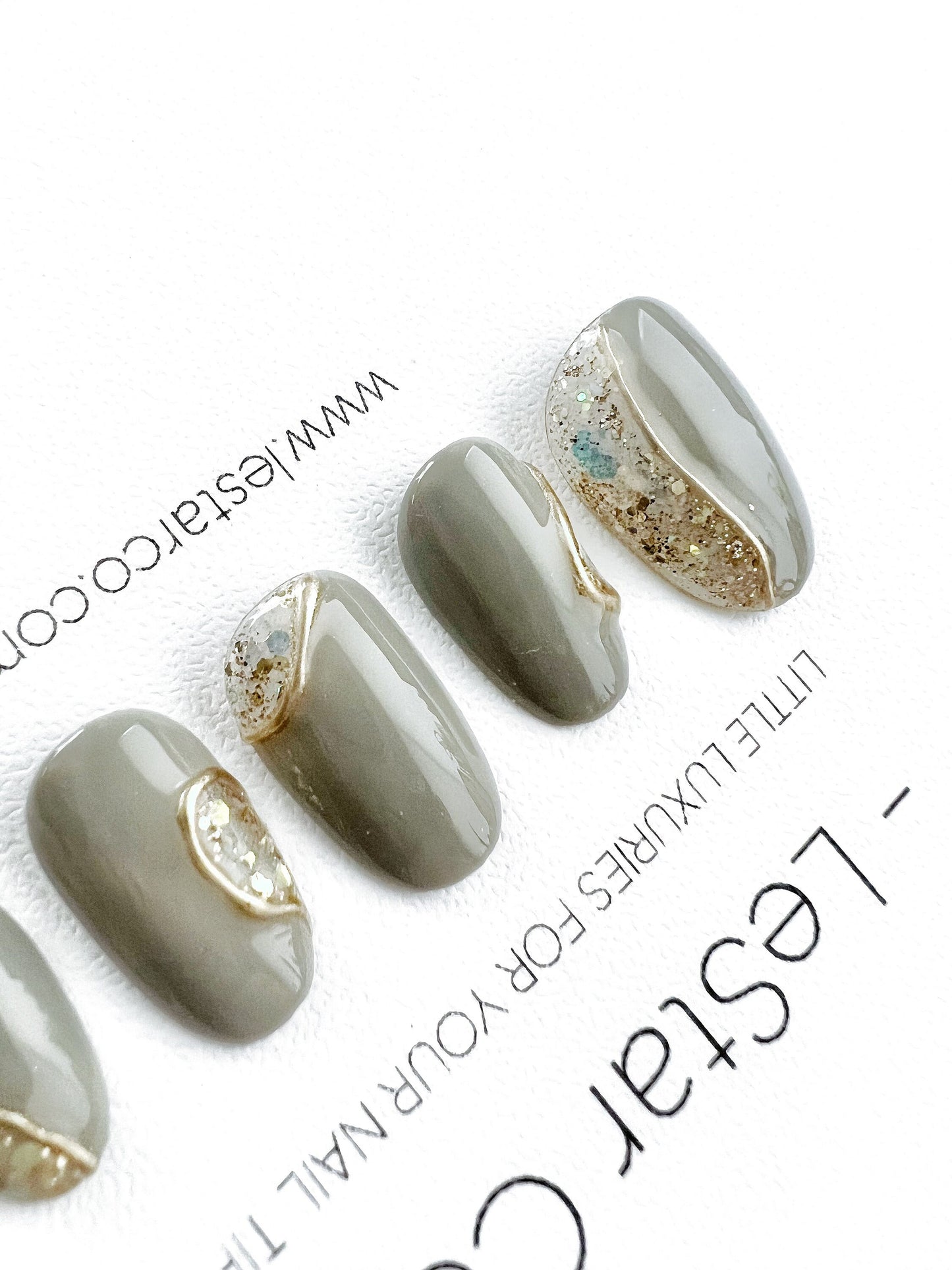 Reusable Crystal Ash | Premium Press on Nails Gel | Fake Nails | Cute Fun Colorful Gel Nail Artist faux nails ML292