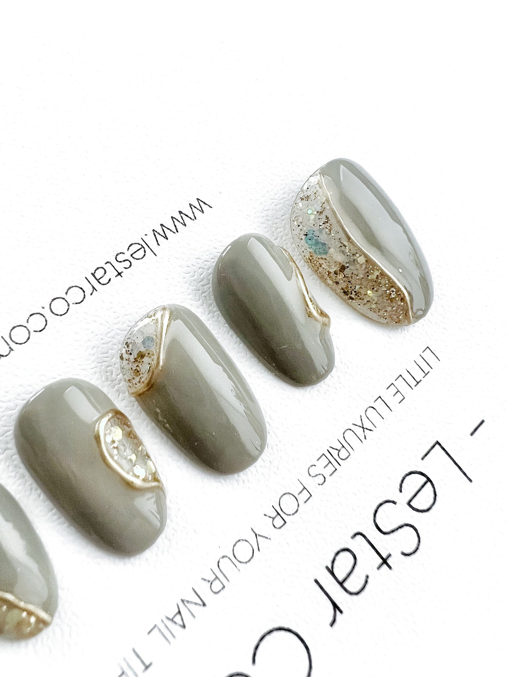 Reusable Crystal Ash | Premium Press on Nails Gel | Fake Nails | Cute Fun Colorful Gel Nail Artist faux nails ML292