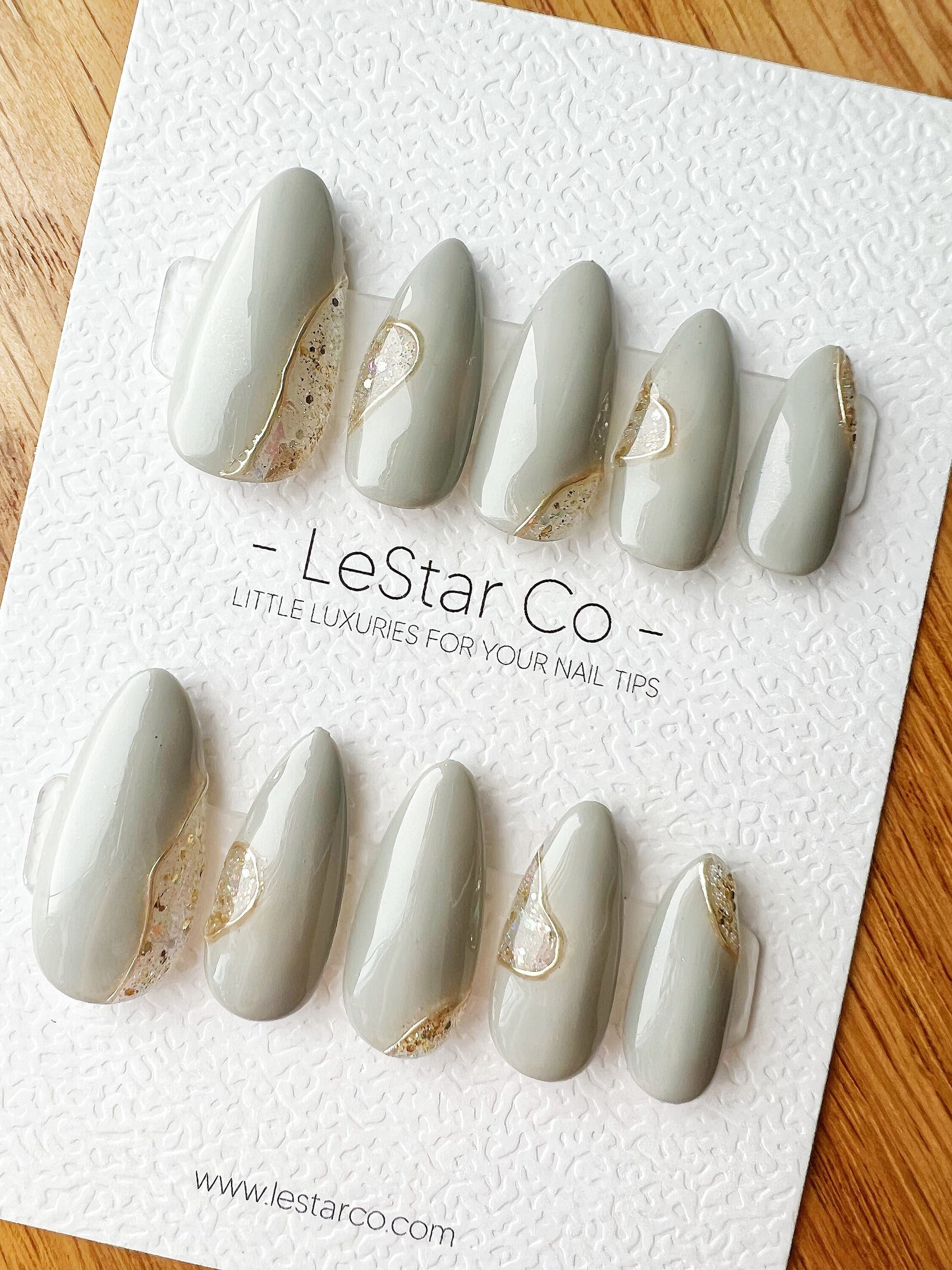 Reusable Crystal Ash | Premium Press on Nails Gel | Fake Nails | Cute Fun Colorful Gel Nail Artist faux nails ML292