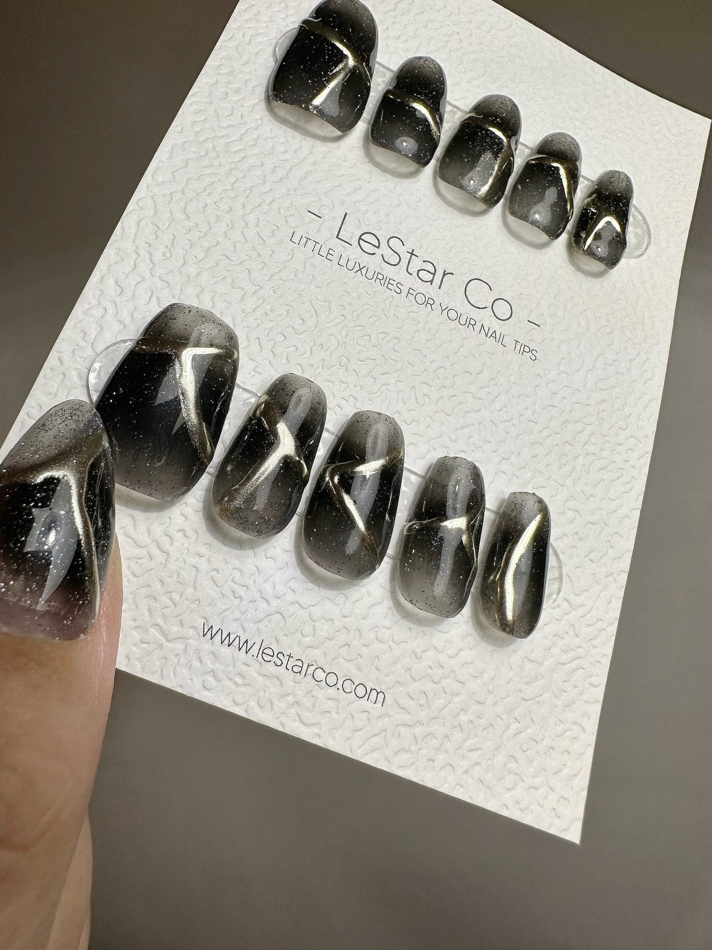 Reusable Middle of the Night | Premium Press on Nails Gel | Fake Nails | Cute Fun Colorful Gel Nail Artist faux nails TMR390