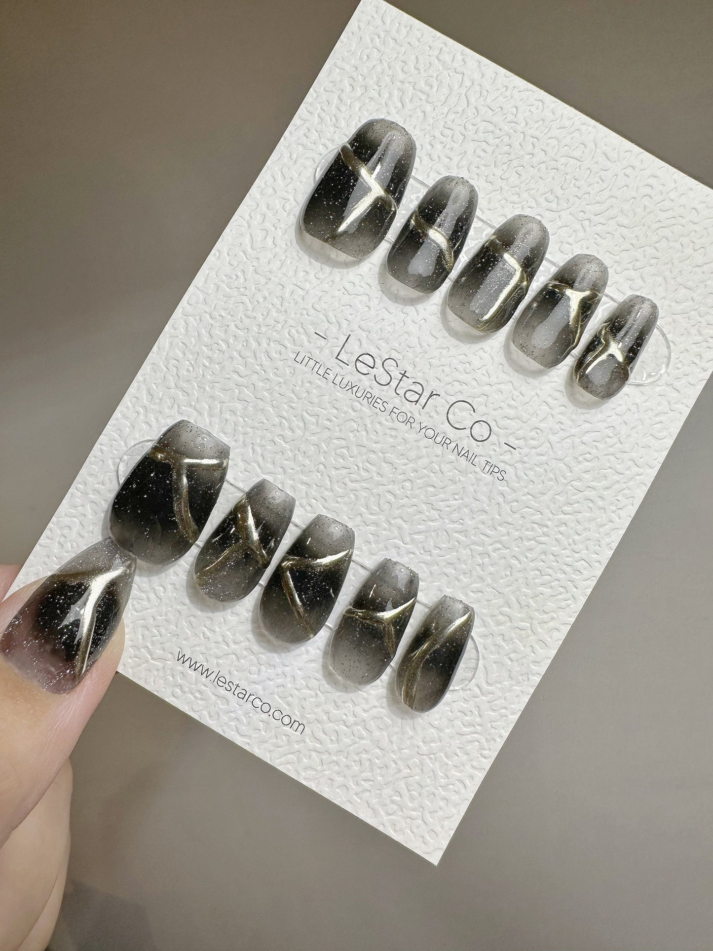 Reusable Middle of the Night | Premium Press on Nails Gel | Fake Nails | Cute Fun Colorful Gel Nail Artist faux nails TMR390