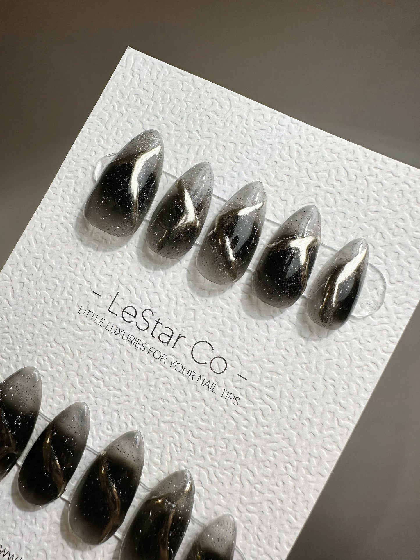 Reusable Middle of the Night | Premium Press on Nails Gel | Fake Nails | Cute Fun Colorful Gel Nail Artist faux nails TMR390